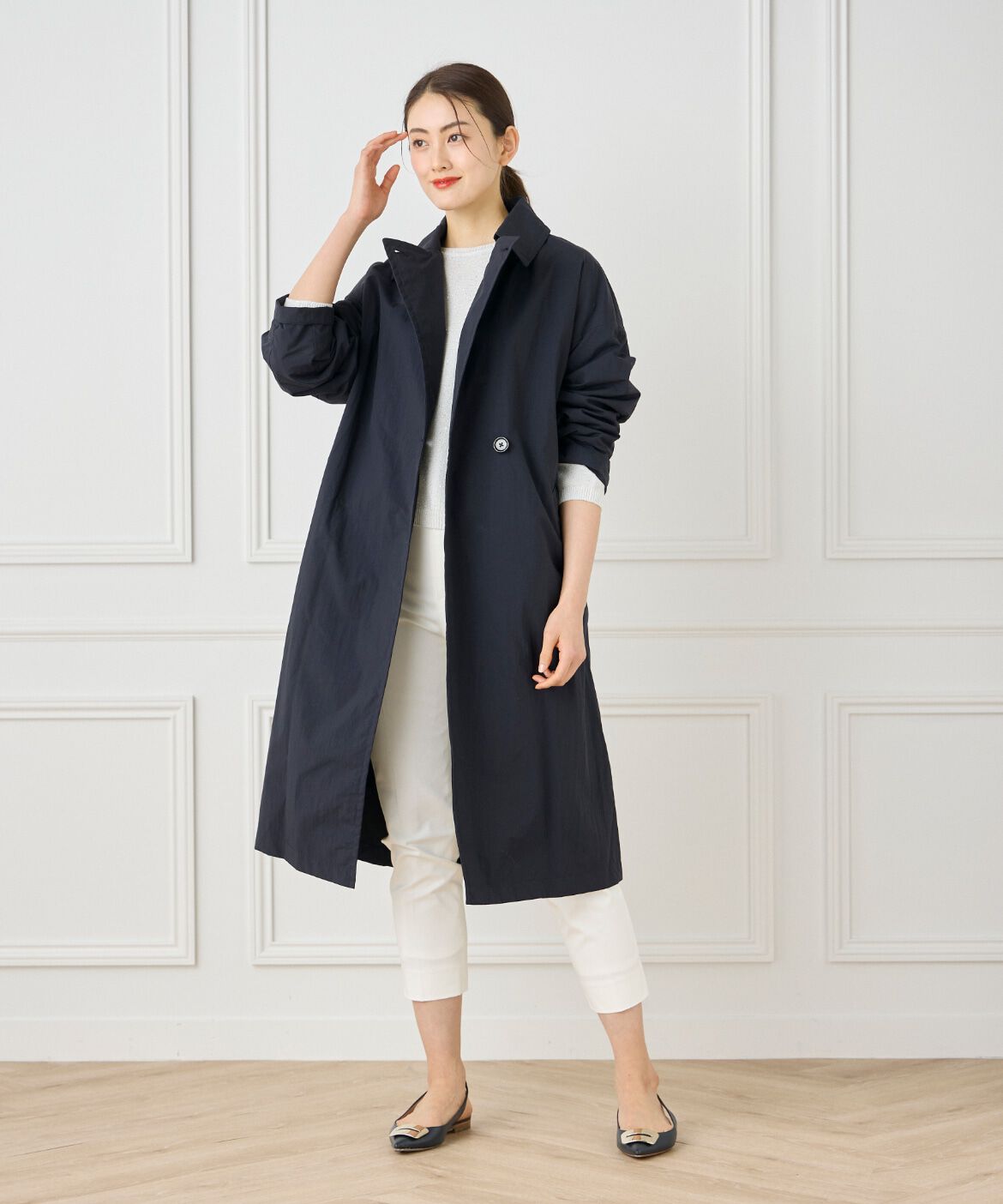 7-IDconcept.「《大きいサイズ》ナイロンタッサートレンチコート」|トレンチコート|