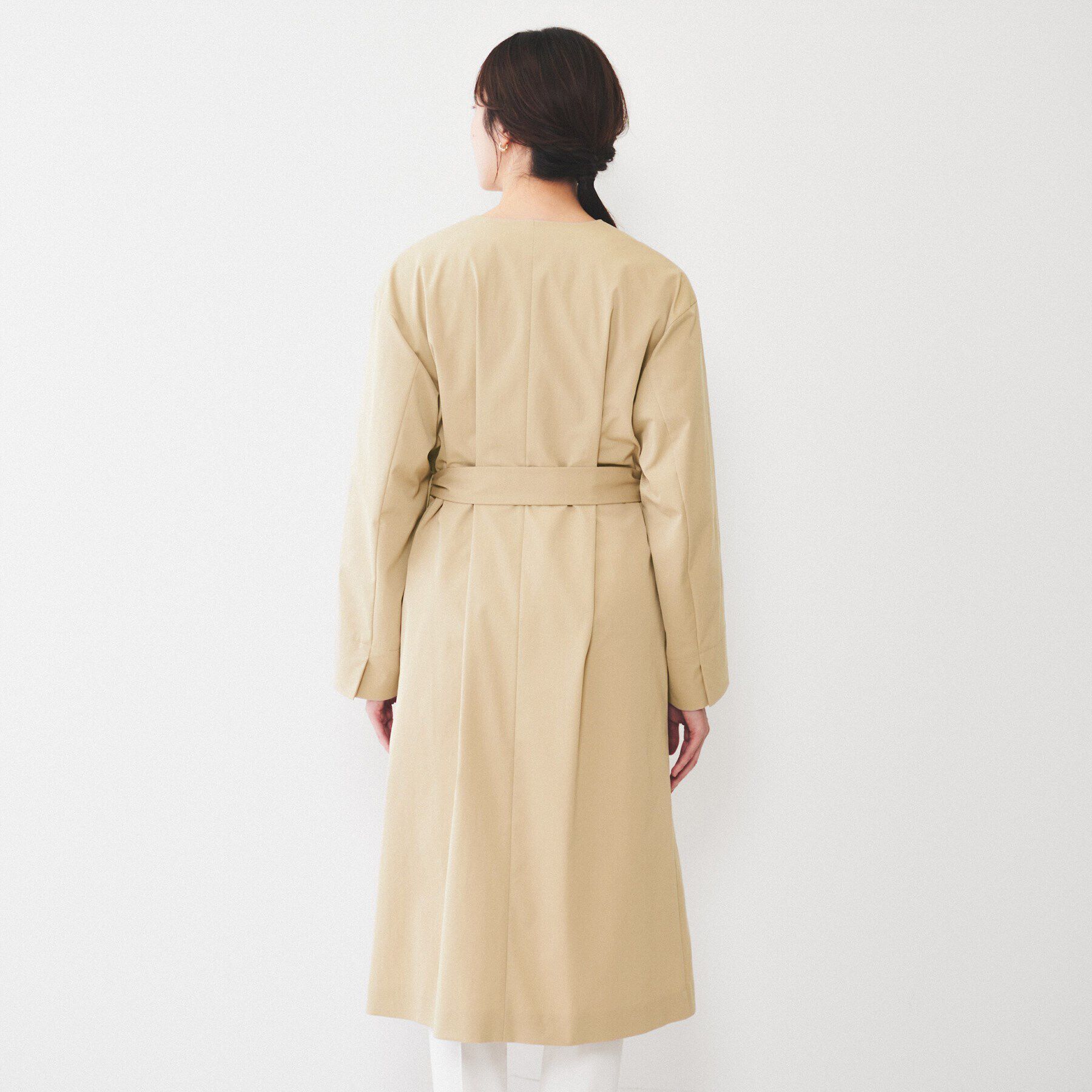 UNTITLED「【撥水】コットンライク ストレッチコート」|ノーカラーコート|