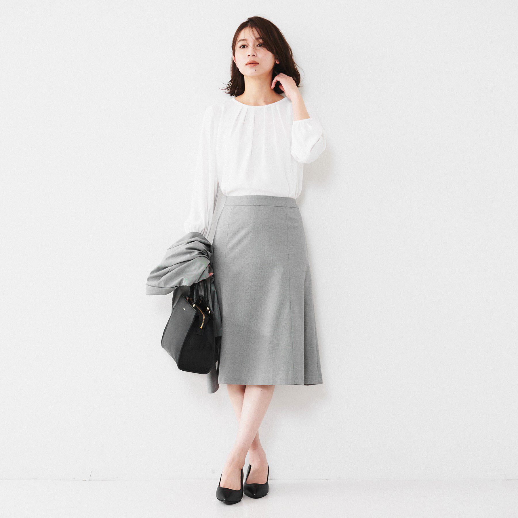 UNTITLED「【通勤スーツ】コットン混ジャージ マーメイドスカート」|スカート|