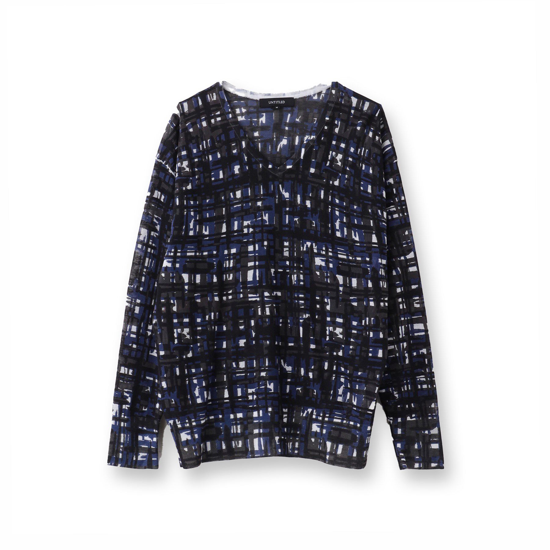UNTITLED「【セットアップ可能/アンサンブル可能/シアー】チェックプリント プルオーバーニット」|ニット・セーター|