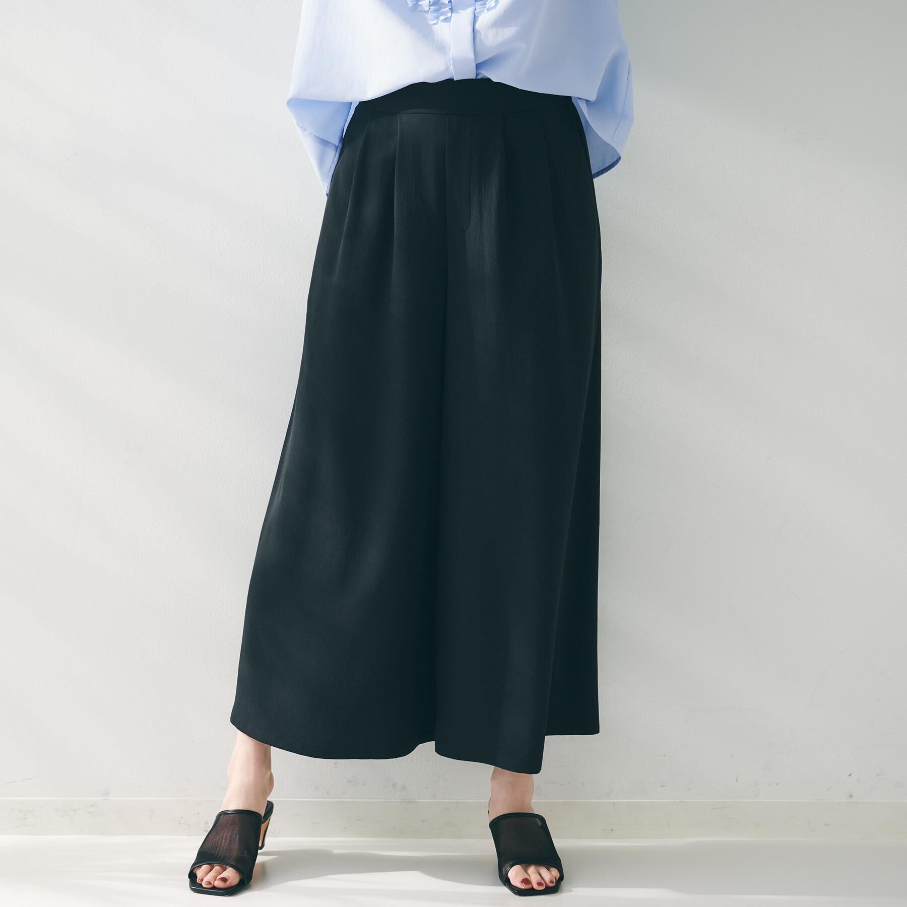 UNTITLED「【セットアップ可/接触冷感/イージーケア】リラクミスト タックワイドパンツ」|その他|