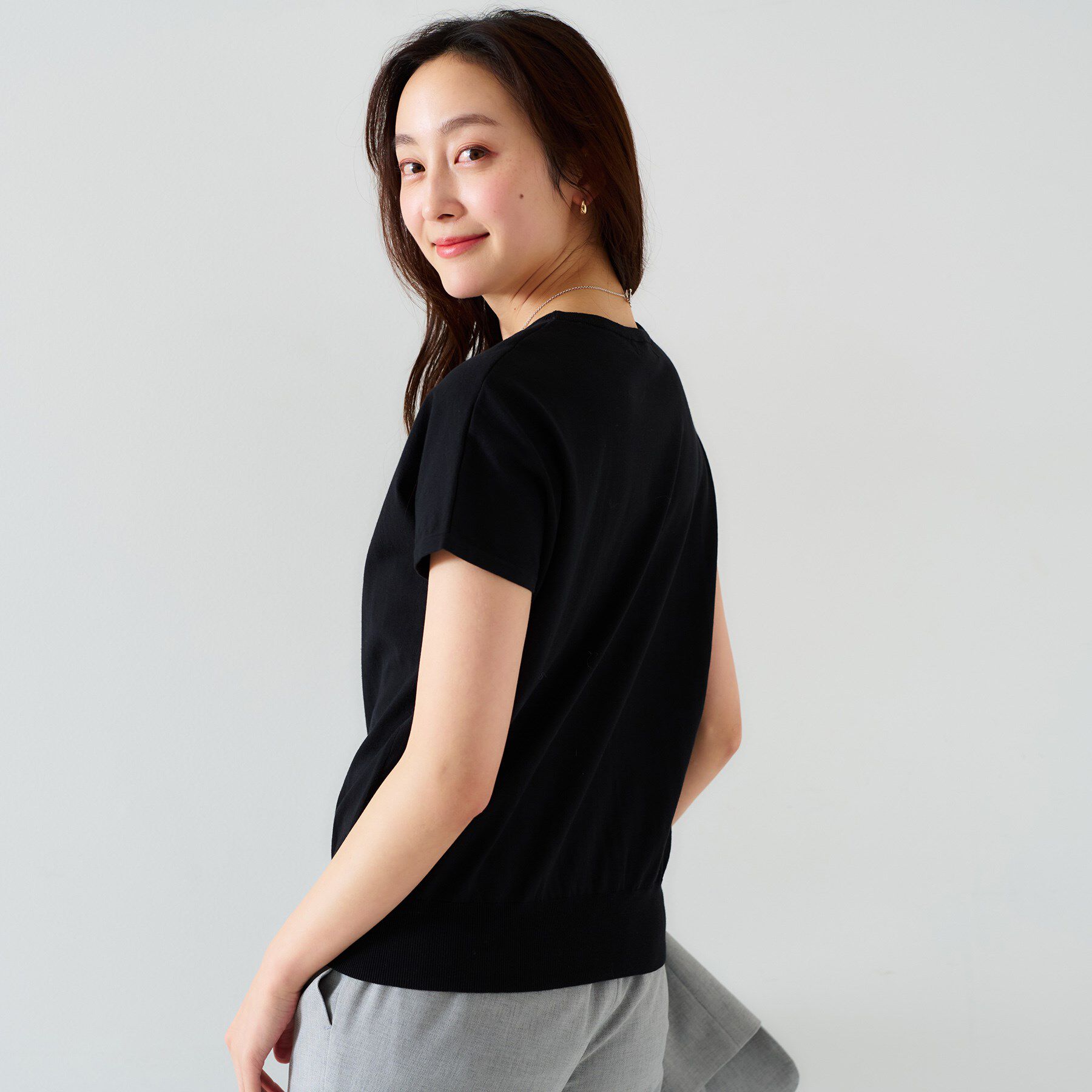 UNTITLED「【11色展開/コットン100/アンサンブル可能】 プルオーバーニット」|ニット・セーター|