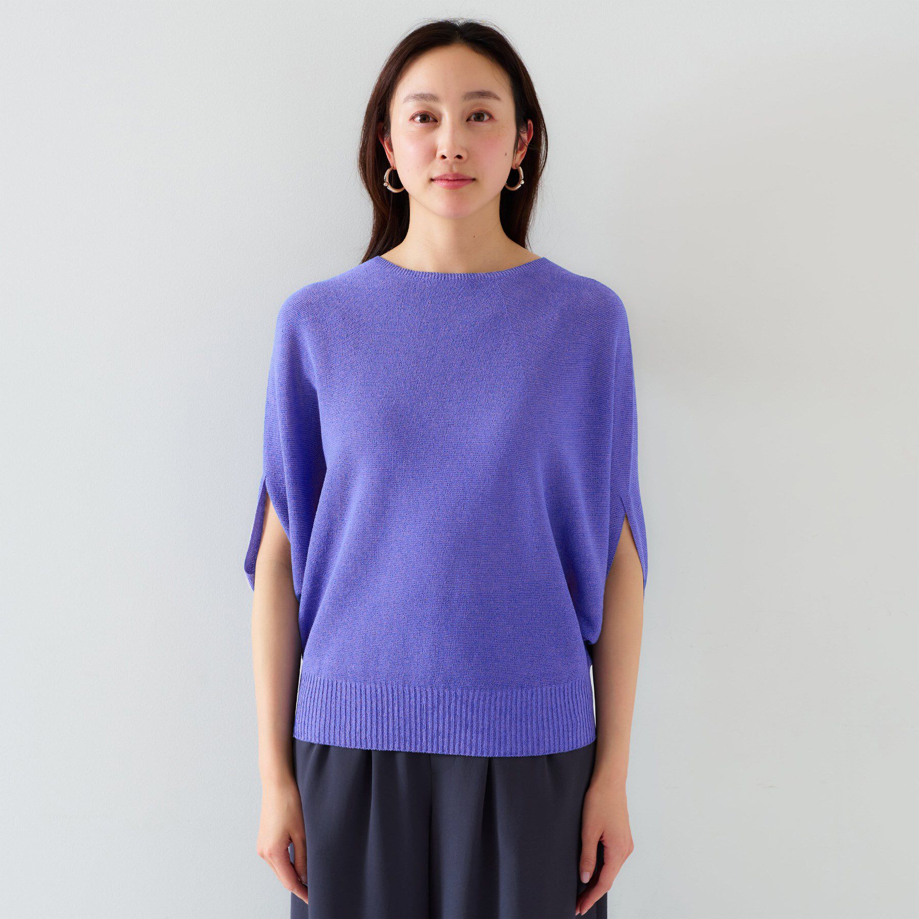 UNTITLED「【体型カバー/清涼感】ドルマンスリーブ プルオーバーニット」|ニット・セーター|