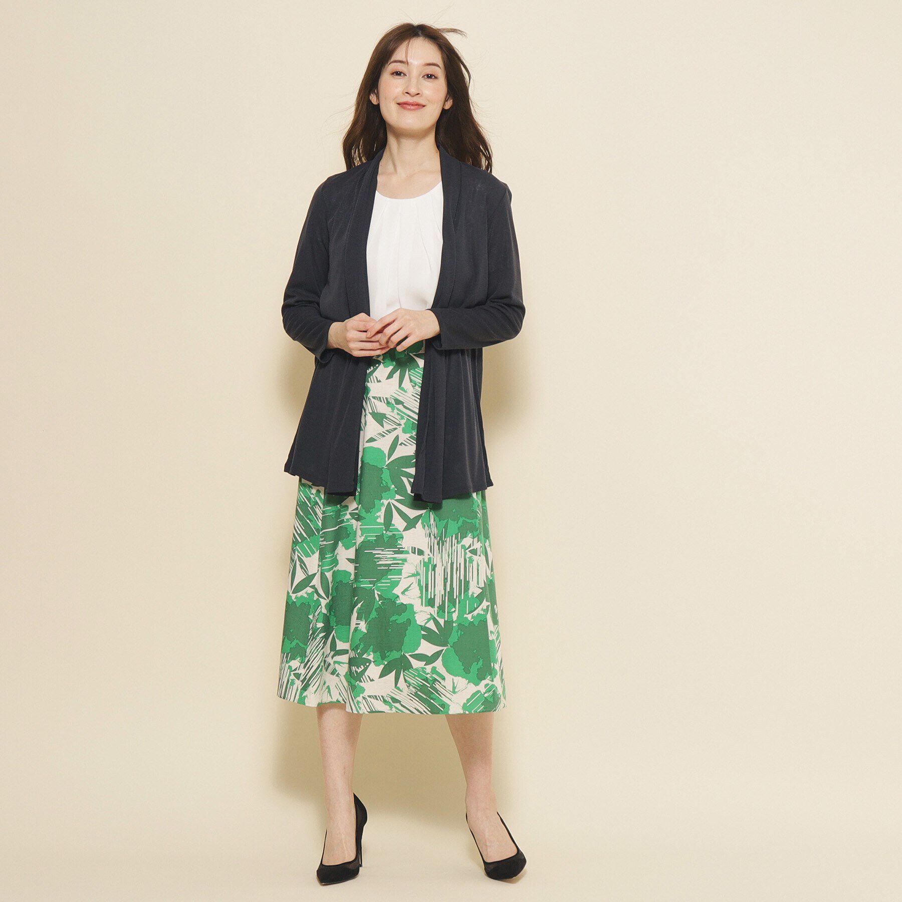 COUP DE CHANCE「【洗える／日本製／UV対策／接触冷感】夏におすすめ！定番ジャージ素材カーディガン」|カーディガン|