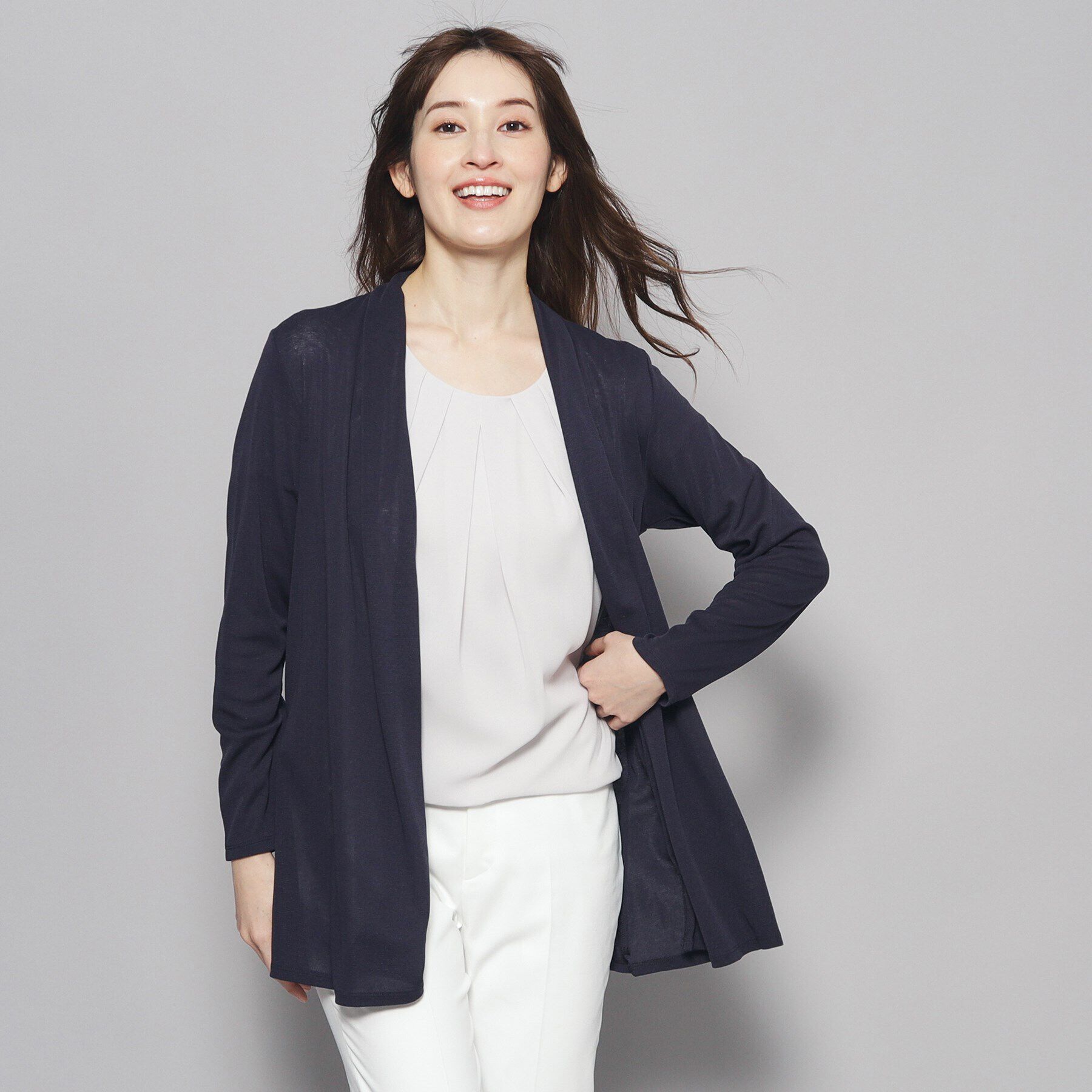 COUP DE CHANCE「【洗える／日本製／UV対策／接触冷感】夏におすすめ！定番ジャージ素材カーディガン」|カーディガン|