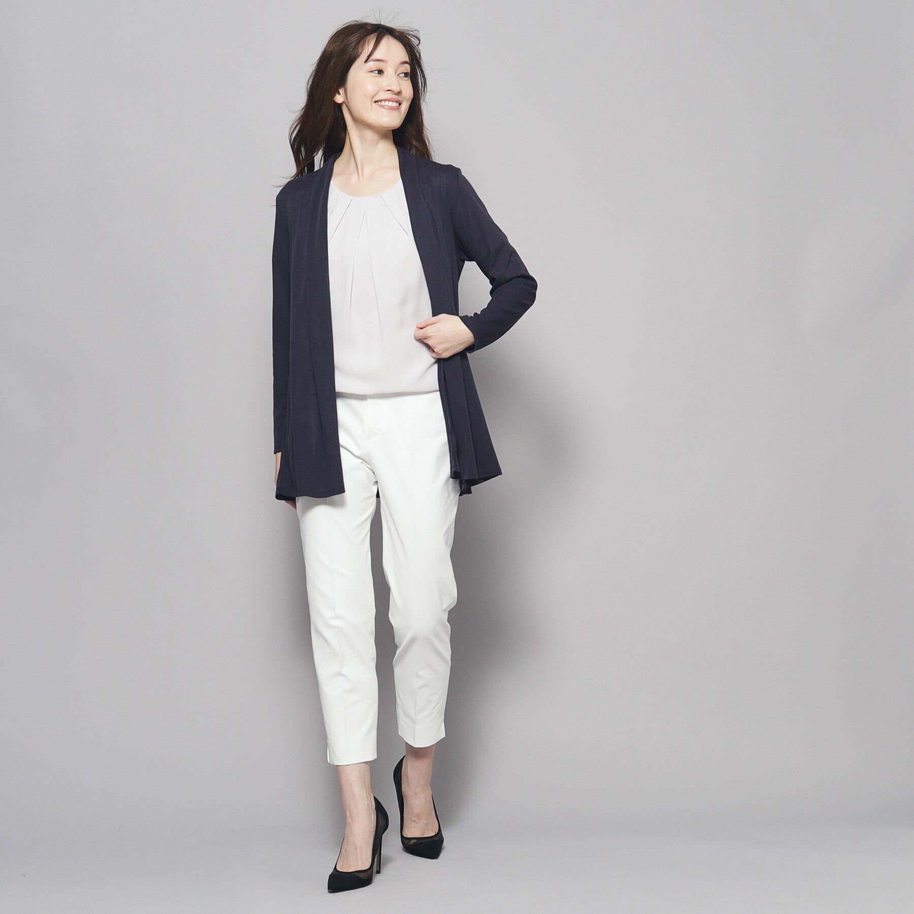 COUP DE CHANCE「【洗える／日本製／UV対策／接触冷感】夏におすすめ！定番ジャージ素材カーディガン」|カーディガン|