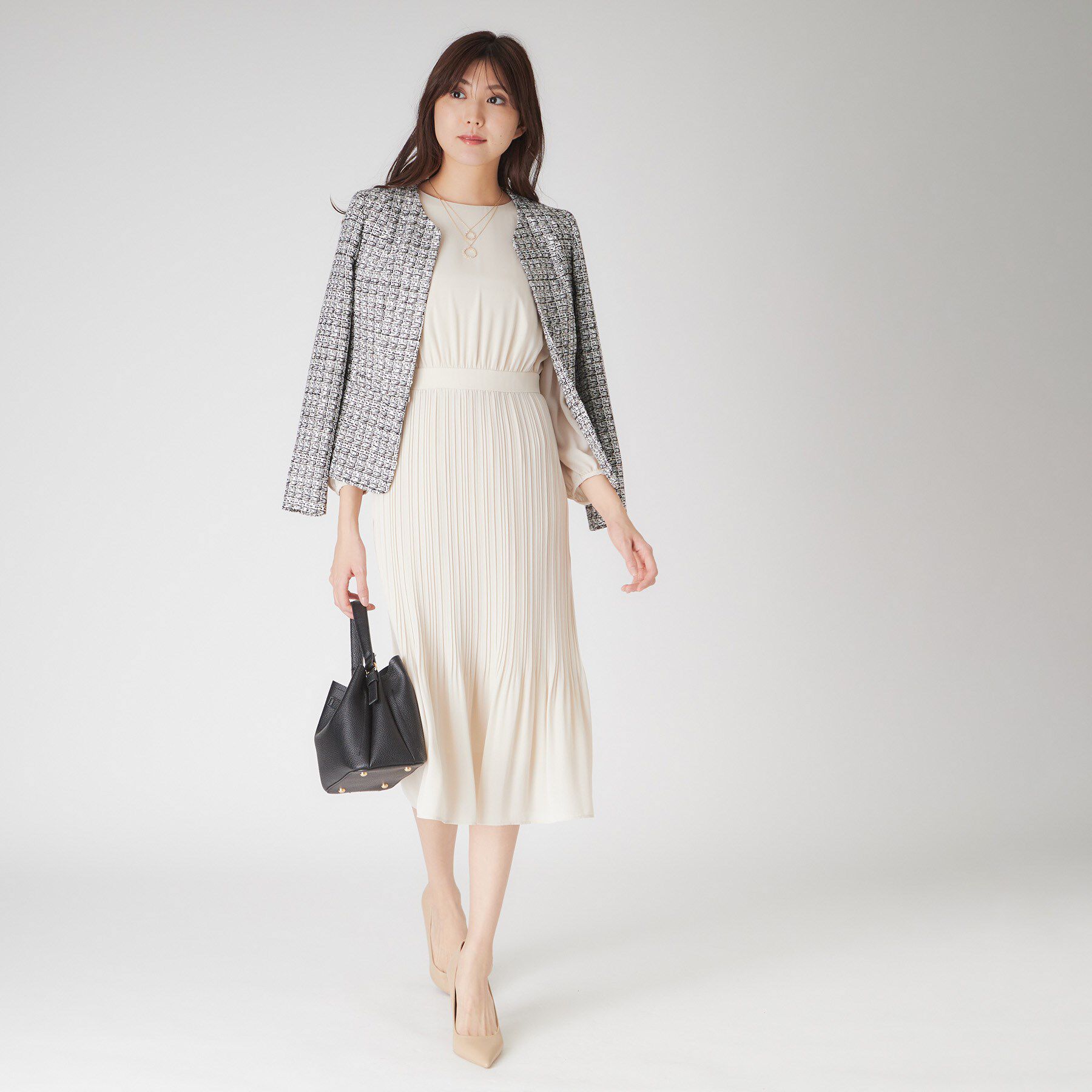 COUP DE CHANCE「【日本製】ファンシーツィードジャケット」|ノーカラージャケット|