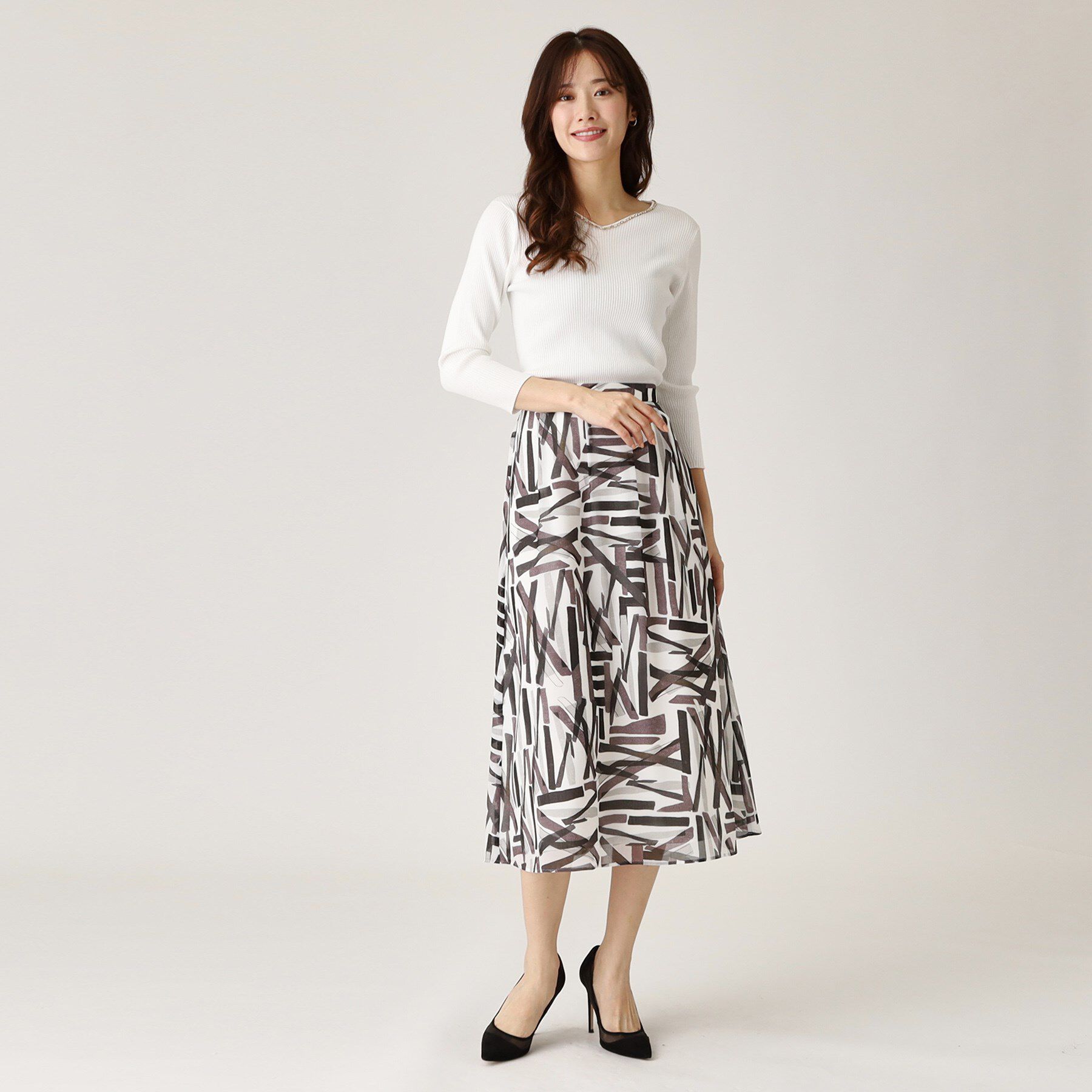 COUP DE CHANCE「【洗える】ビジューリブニットトップス」|ニット・セーター|