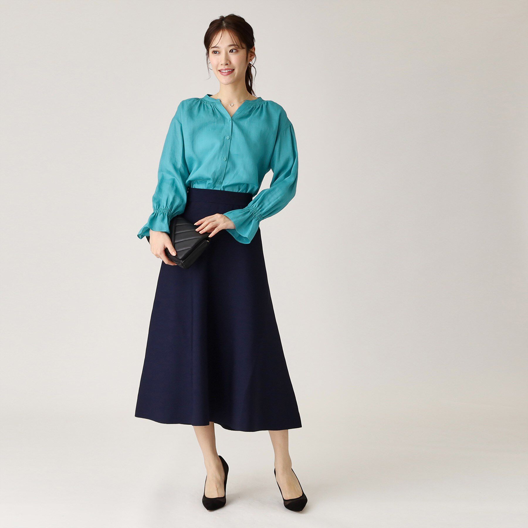 COUP DE CHANCE「【ラミー100％／洗える】ギャザーブラウス」|シャツ・ブラウス|