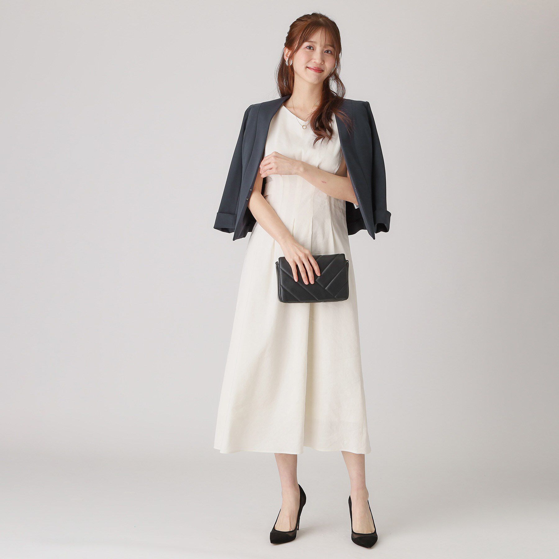 COUP DE CHANCE「【洗える／日本製】細見えカラーレスジャケット」|ノーカラージャケット|