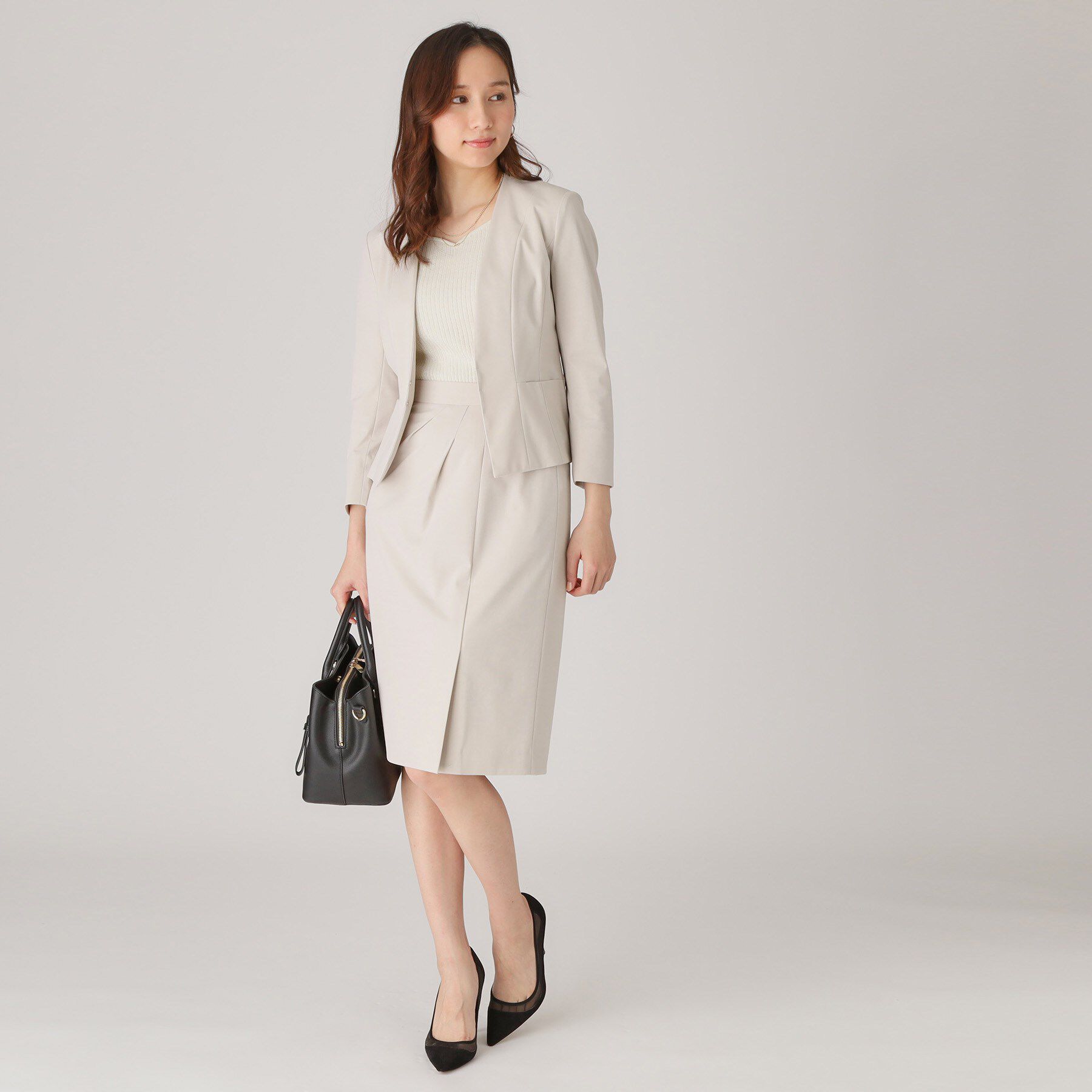 COUP DE CHANCE「【洗える／日本製】細見えカラーレスジャケット」|ノーカラージャケット|