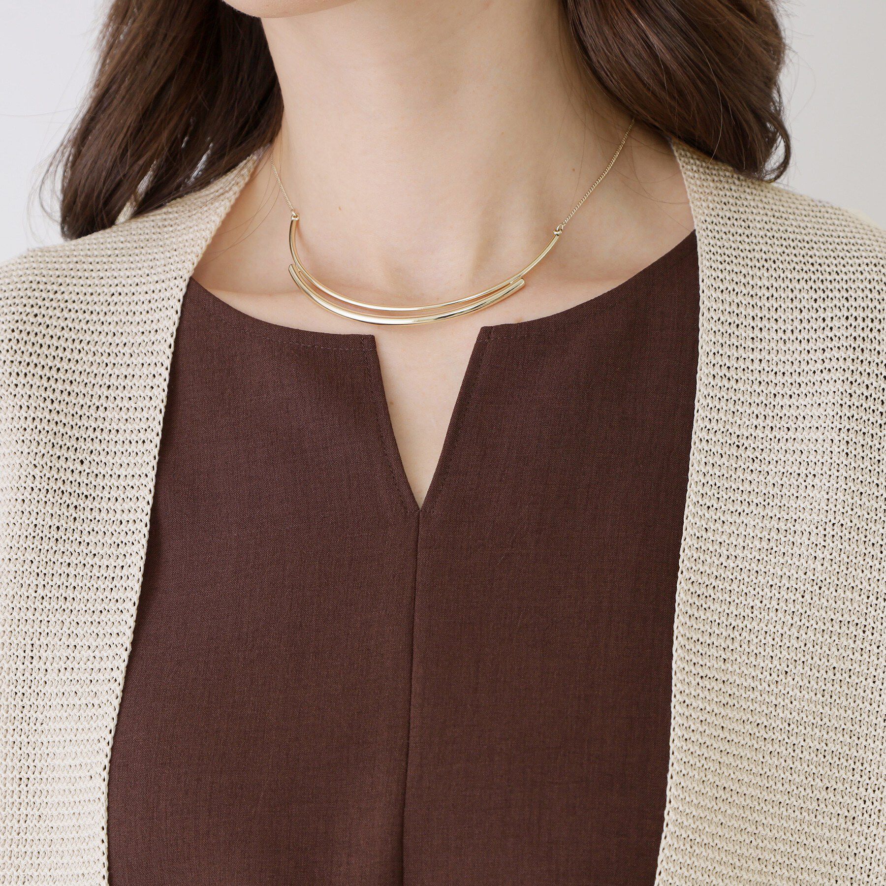 COUP DE CHANCE「【手洗い可／日本製／清涼感／ヒップ丈】麻調着流しカーディガン」|カーディガン|