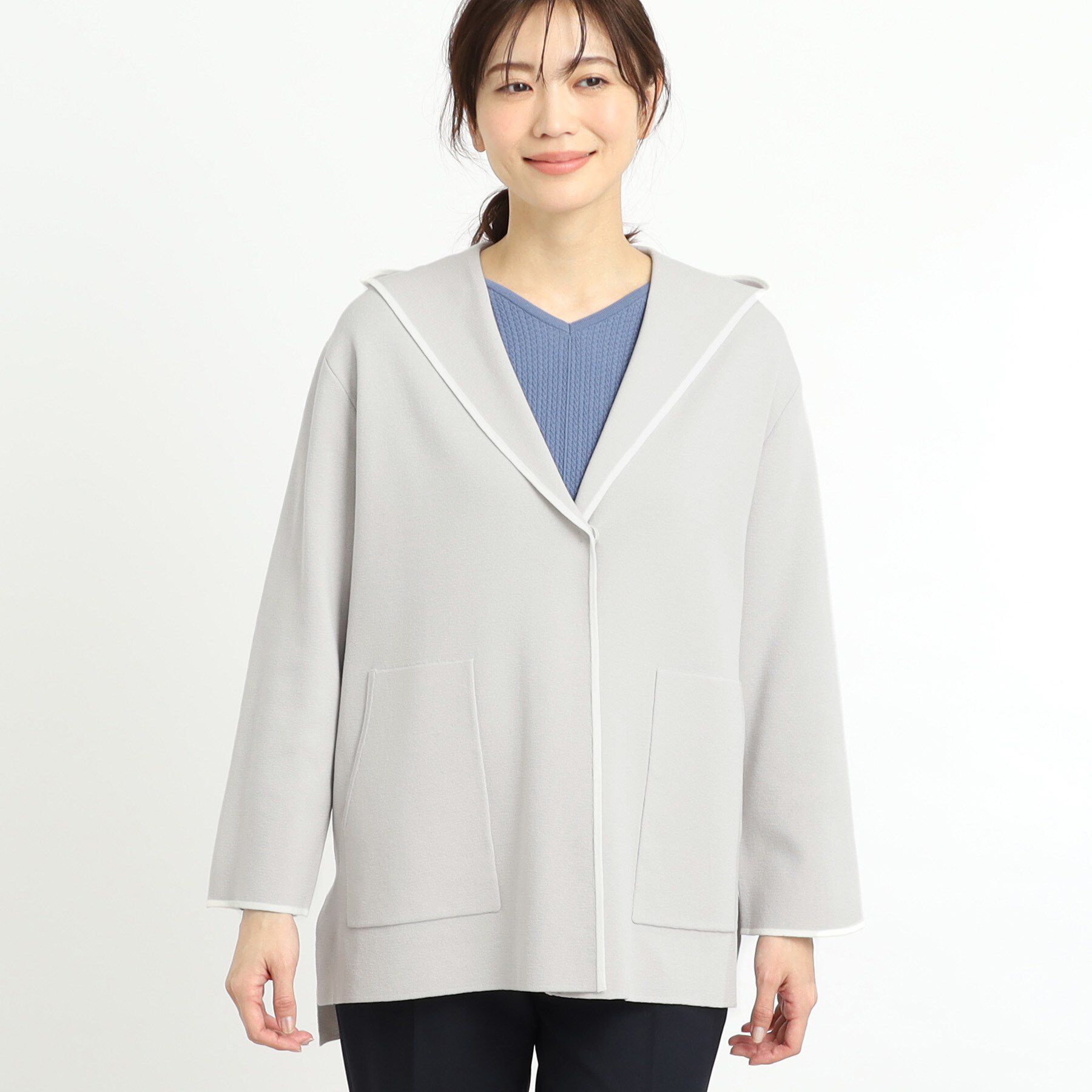 Reflect「【軽羽織りに◎】フーデッドニットカーディガン」|カーディガン|