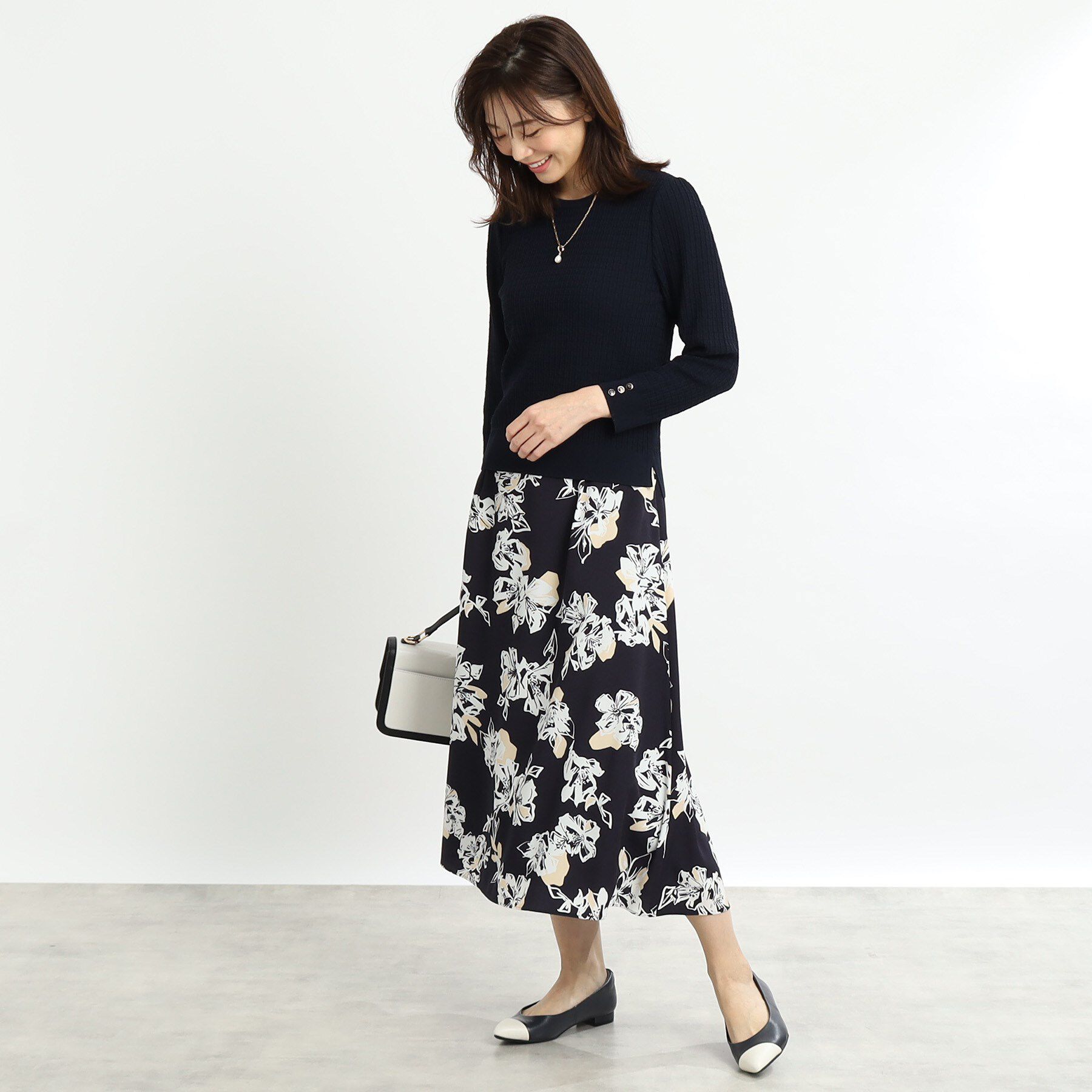 Reflect「【夏SALE／マシンウォッシュ可】フラワーフレアスカート」|スカート|