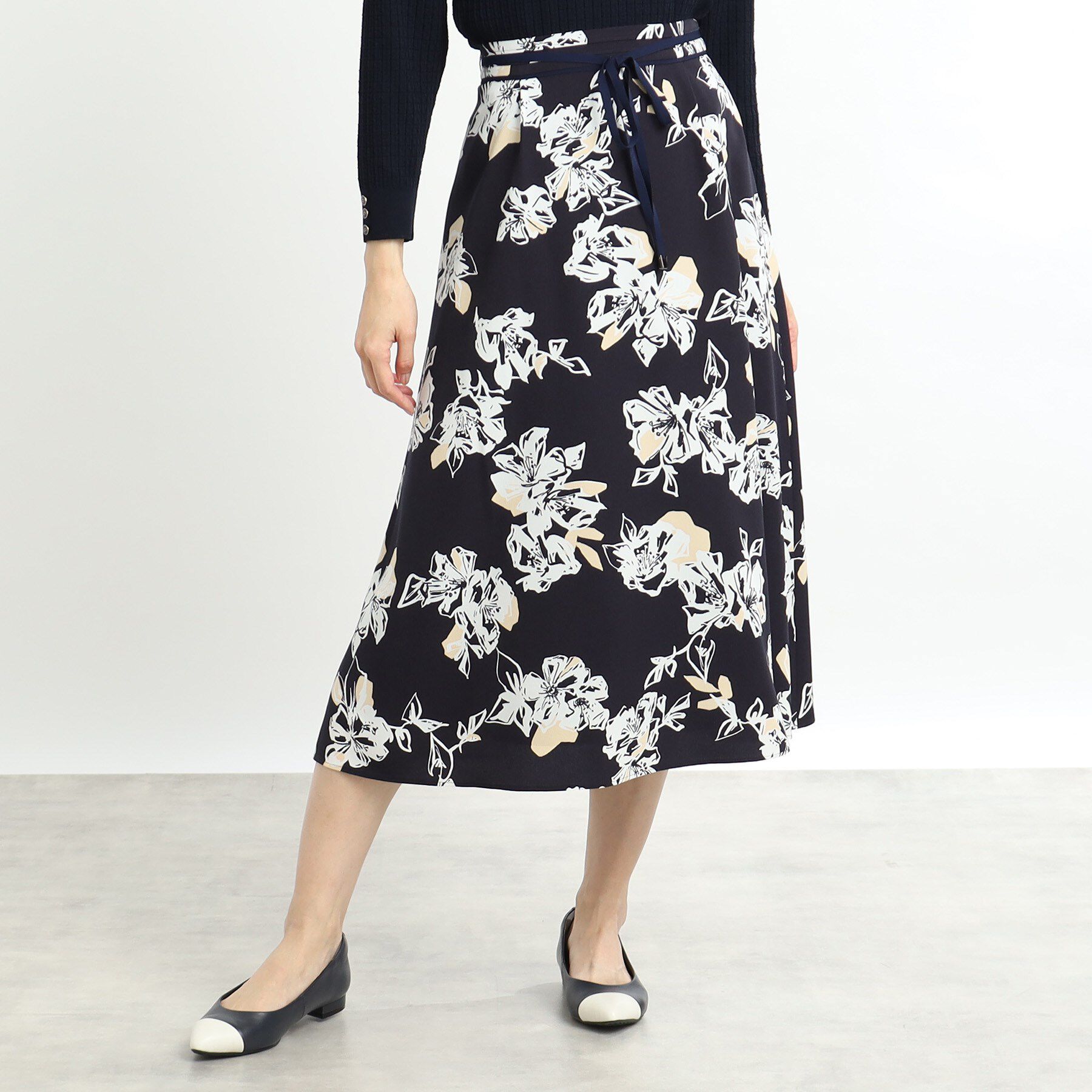 Reflect「【夏SALE／マシンウォッシュ可】フラワーフレアスカート」|スカート|