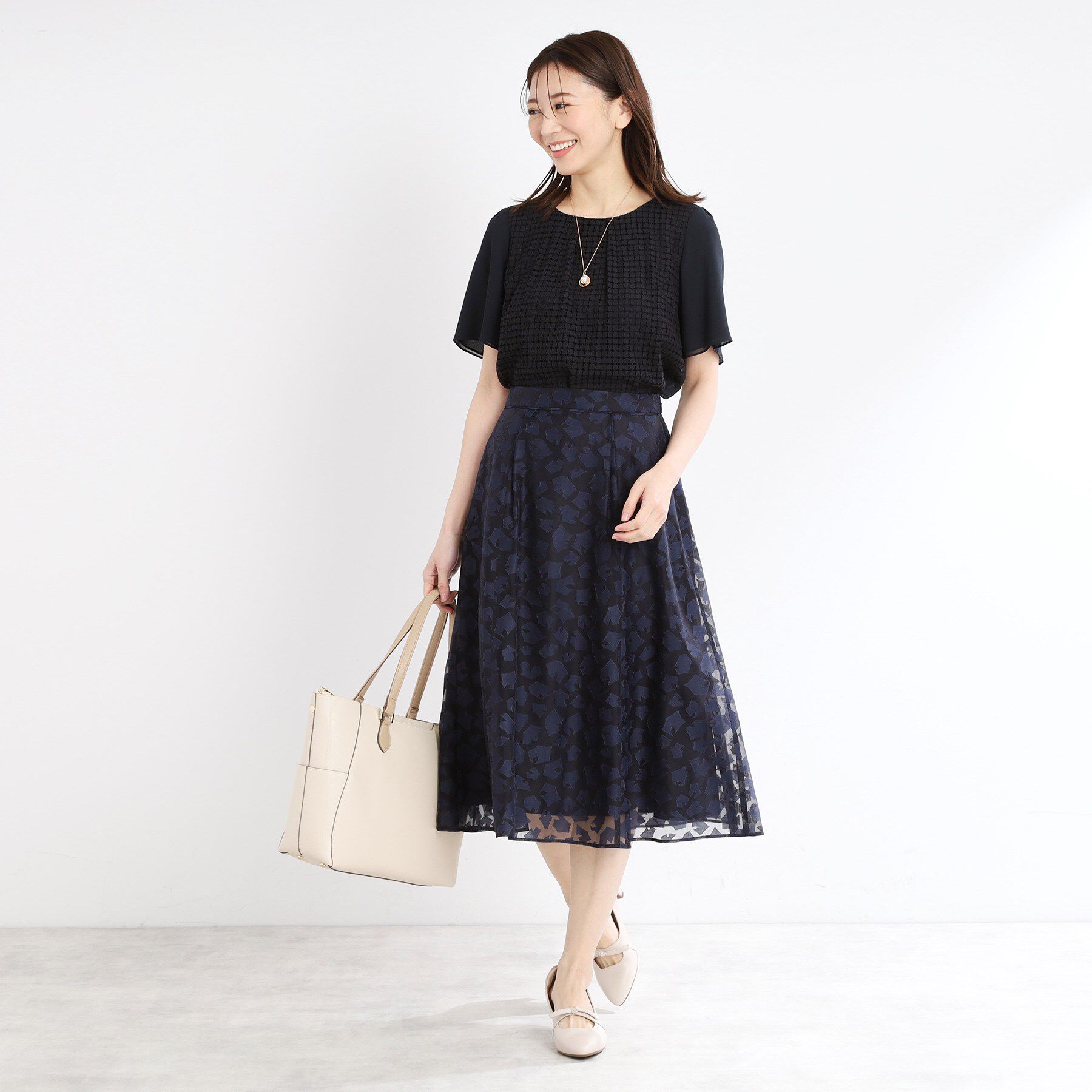 Reflect「【夏SALE／手洗い可】幾何柄レースブラウス」|シャツ・ブラウス|