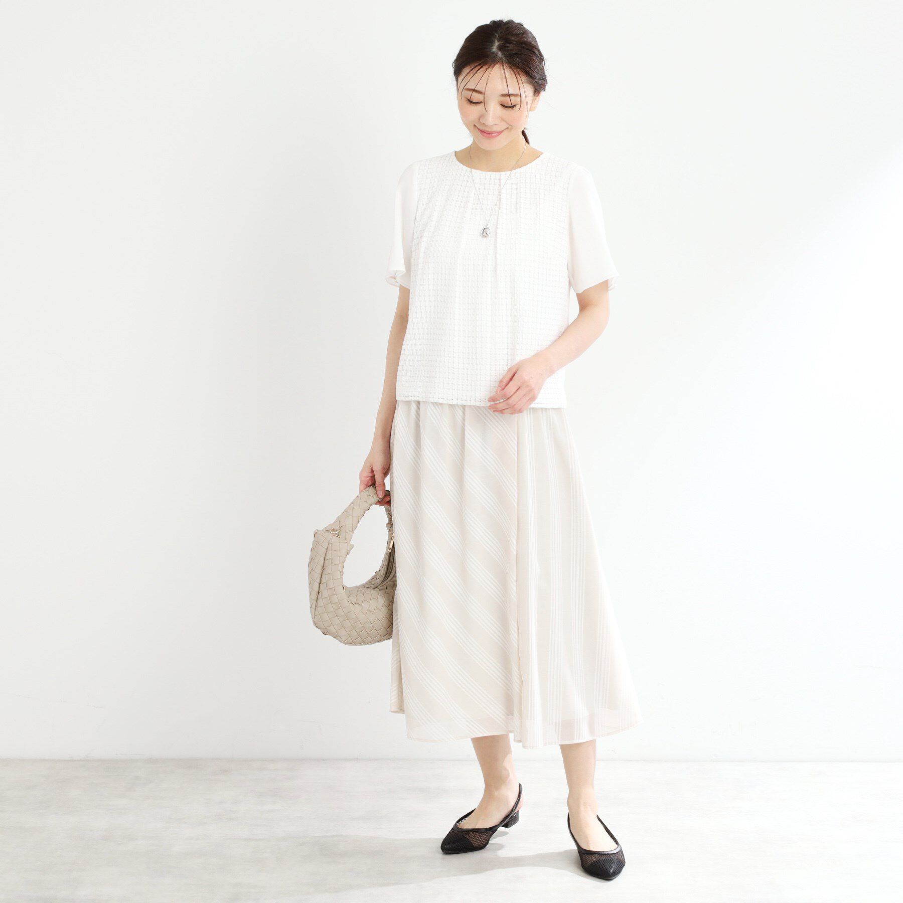 Reflect「【夏SALE／手洗い可】幾何柄レースブラウス」|シャツ・ブラウス|