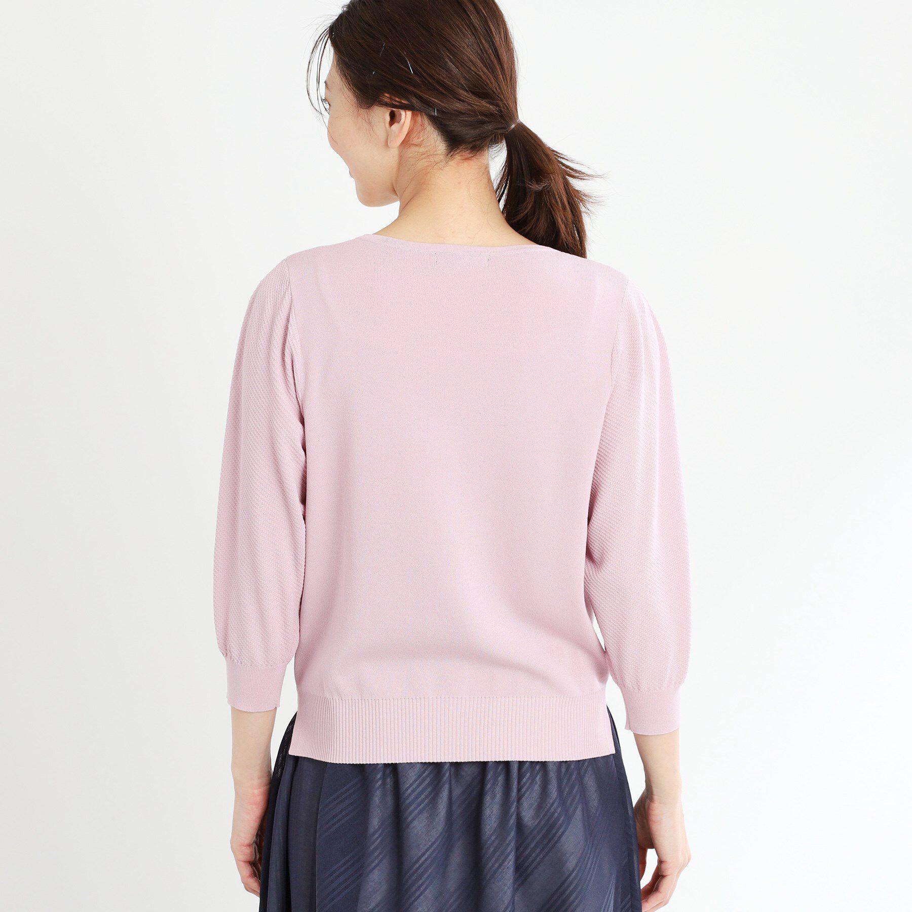 Reflect「【接触冷感／洗える／ジャケットインナーにおすすめ】レースデザインニット」|ニット・セーター|