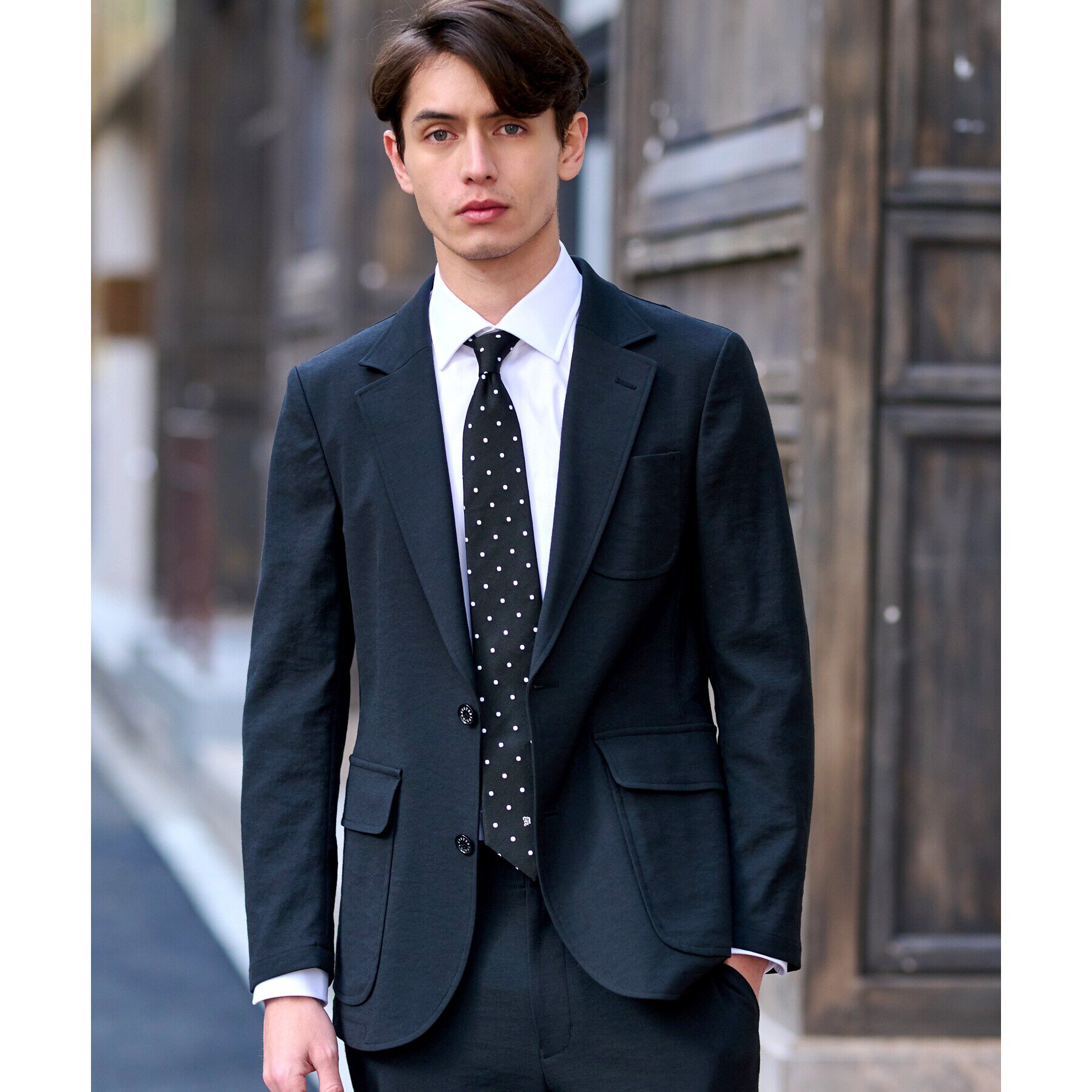 DRESSTERIOR「【洗える/セットアップ可】シェルタリングドライ ジャケット」|テーラードジャケット|ブラック(019)