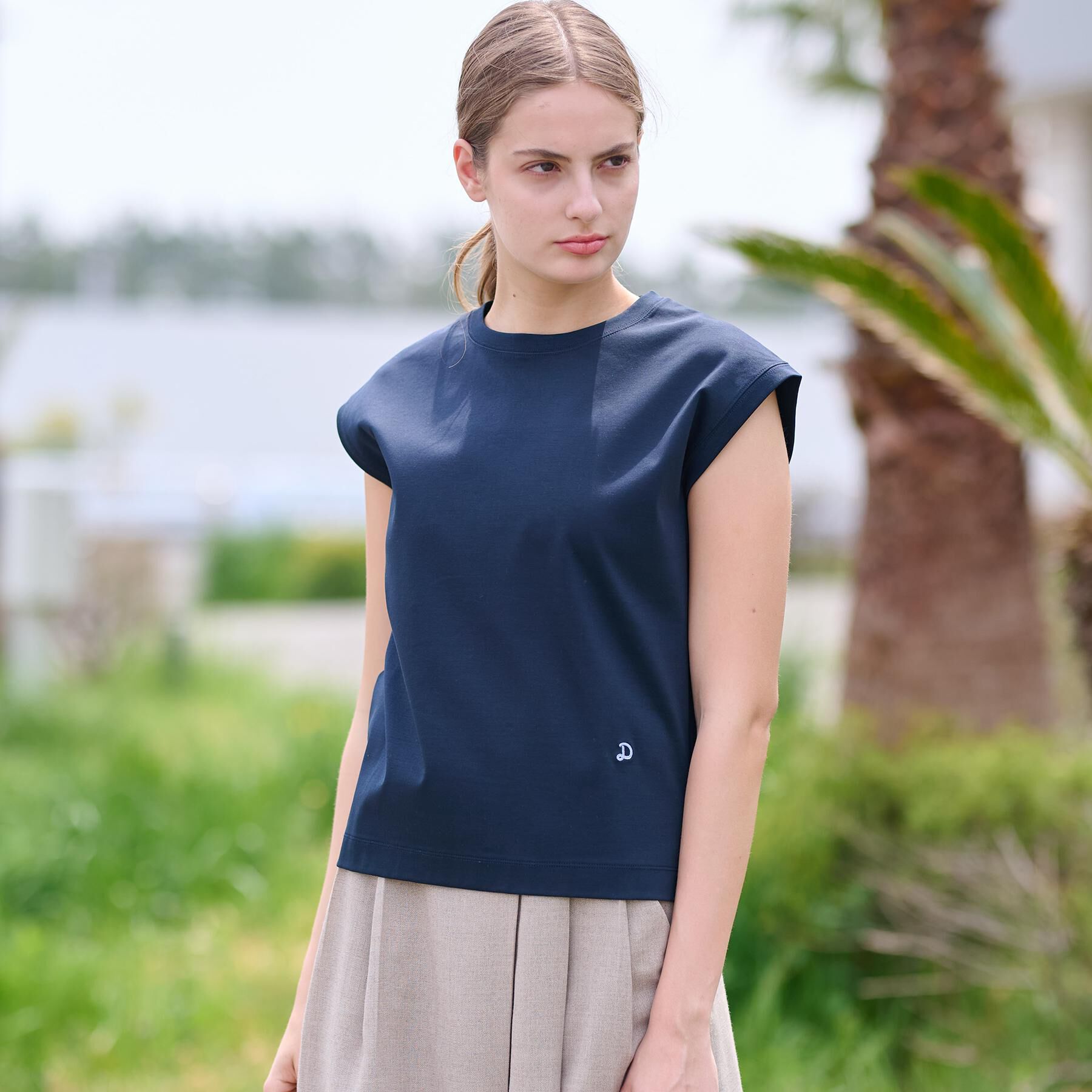 DRESSTERIOR「【接触冷感/抗菌防臭/消臭】アイスクリアコットンフレンチ」|Tシャツ・カットソー|