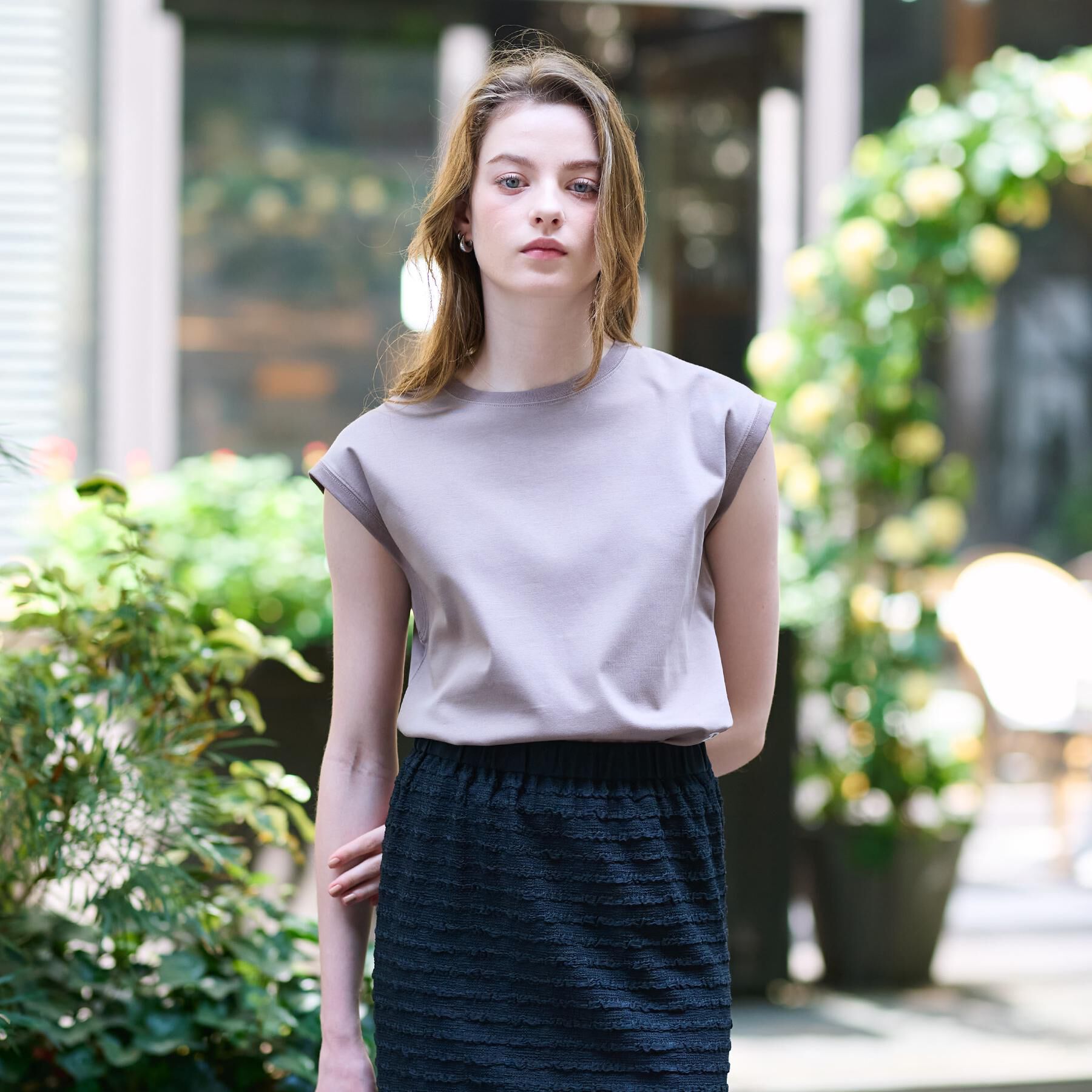 DRESSTERIOR「【接触冷感/抗菌防臭/消臭】アイスクリアコットンフレンチ」|Tシャツ・カットソー|