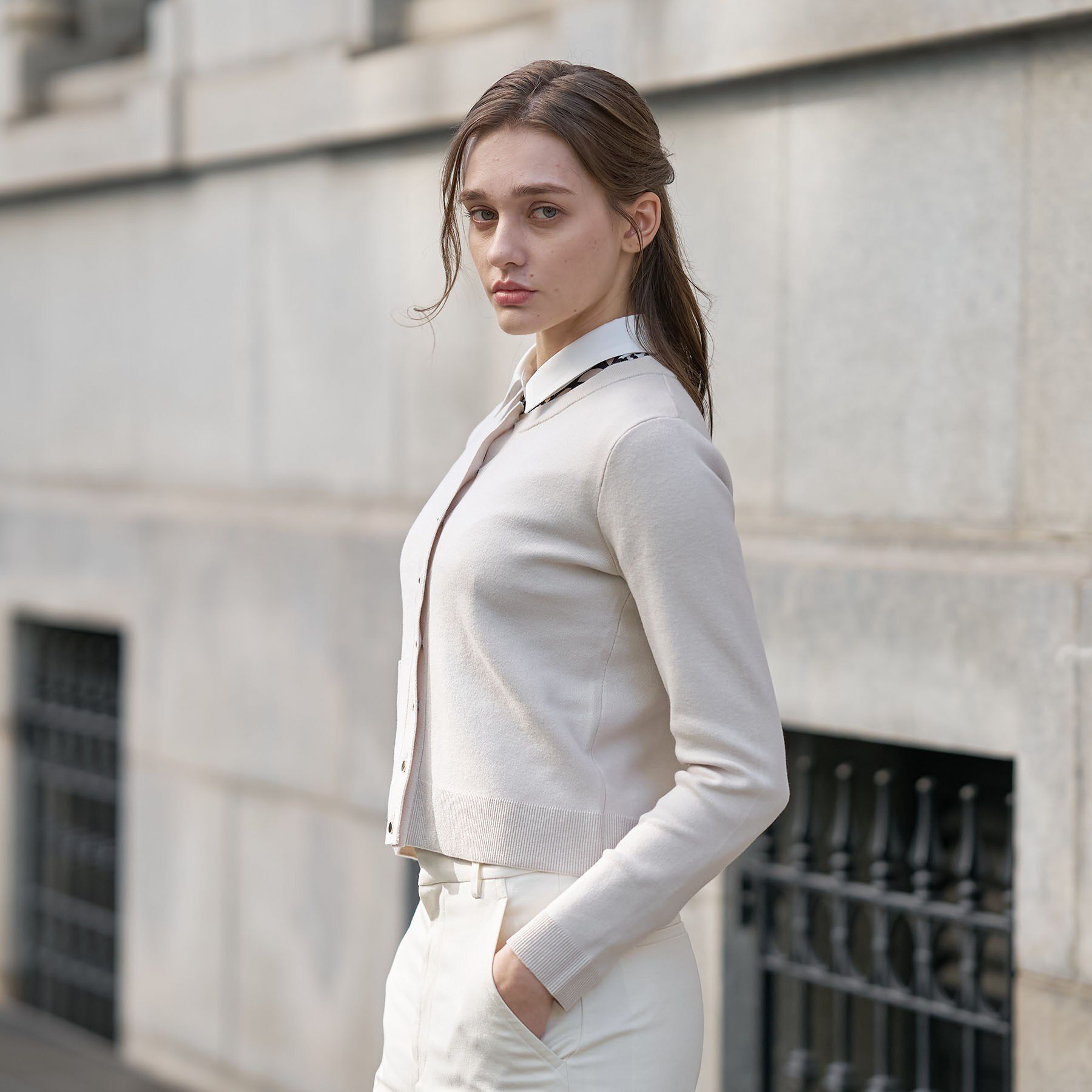 DRESSTERIOR「ウォッシャブルコットンカシミヤカーディガン」|カーディガン|