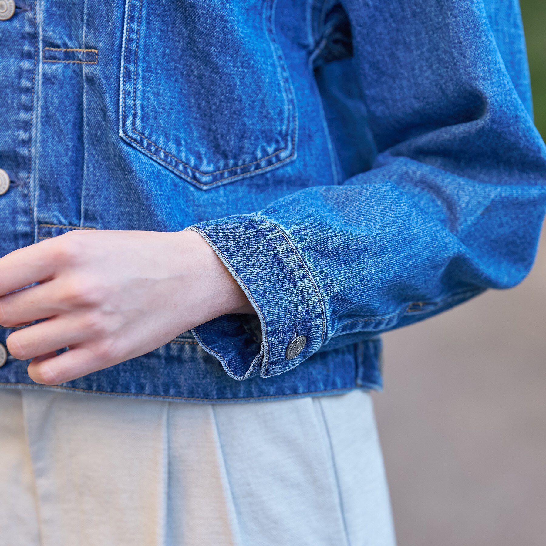 DRESSTERIOR「ヴィンテージバンドカラーGジャン」|デニムジャケット|