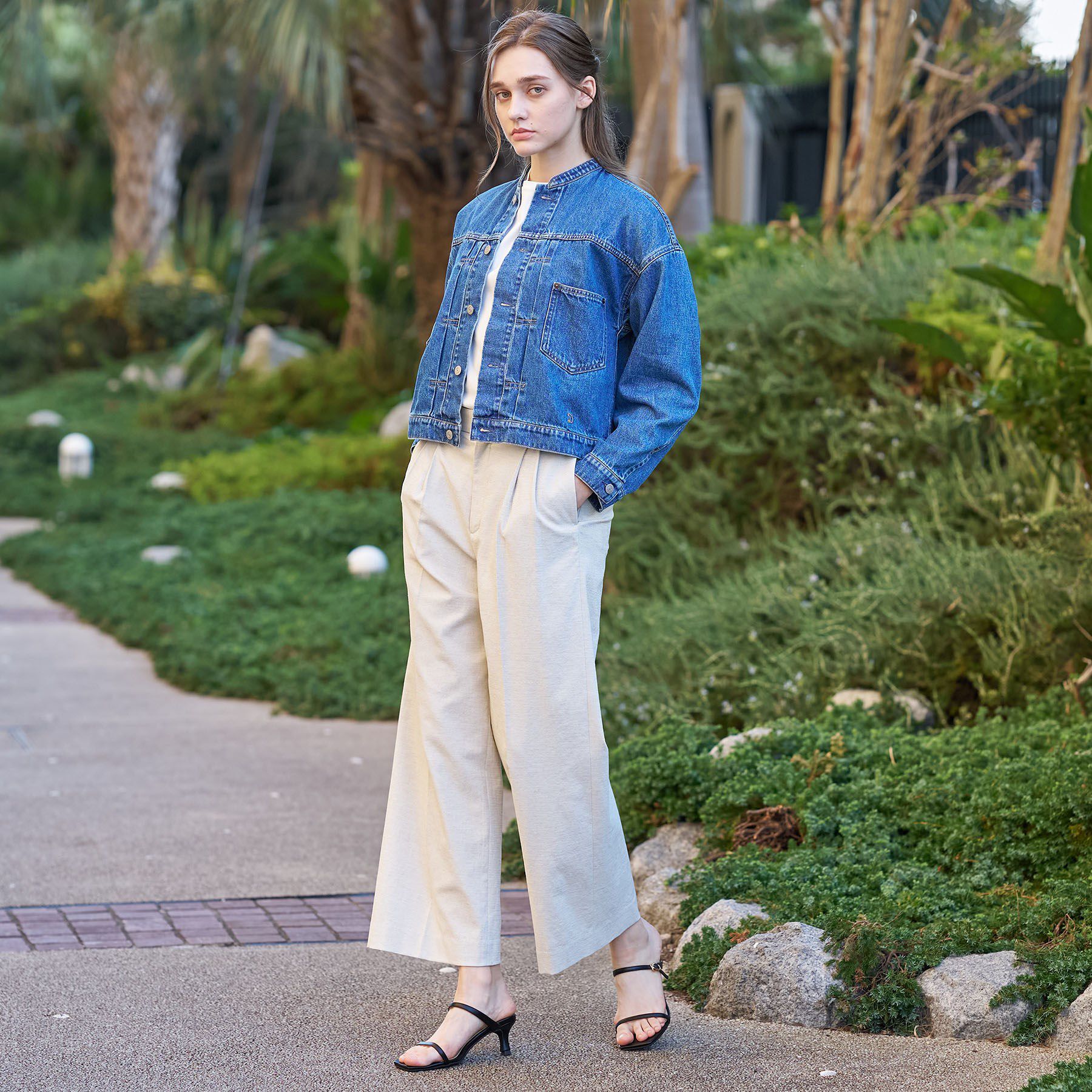 DRESSTERIOR「ヴィンテージバンドカラーGジャン」|デニムジャケット|