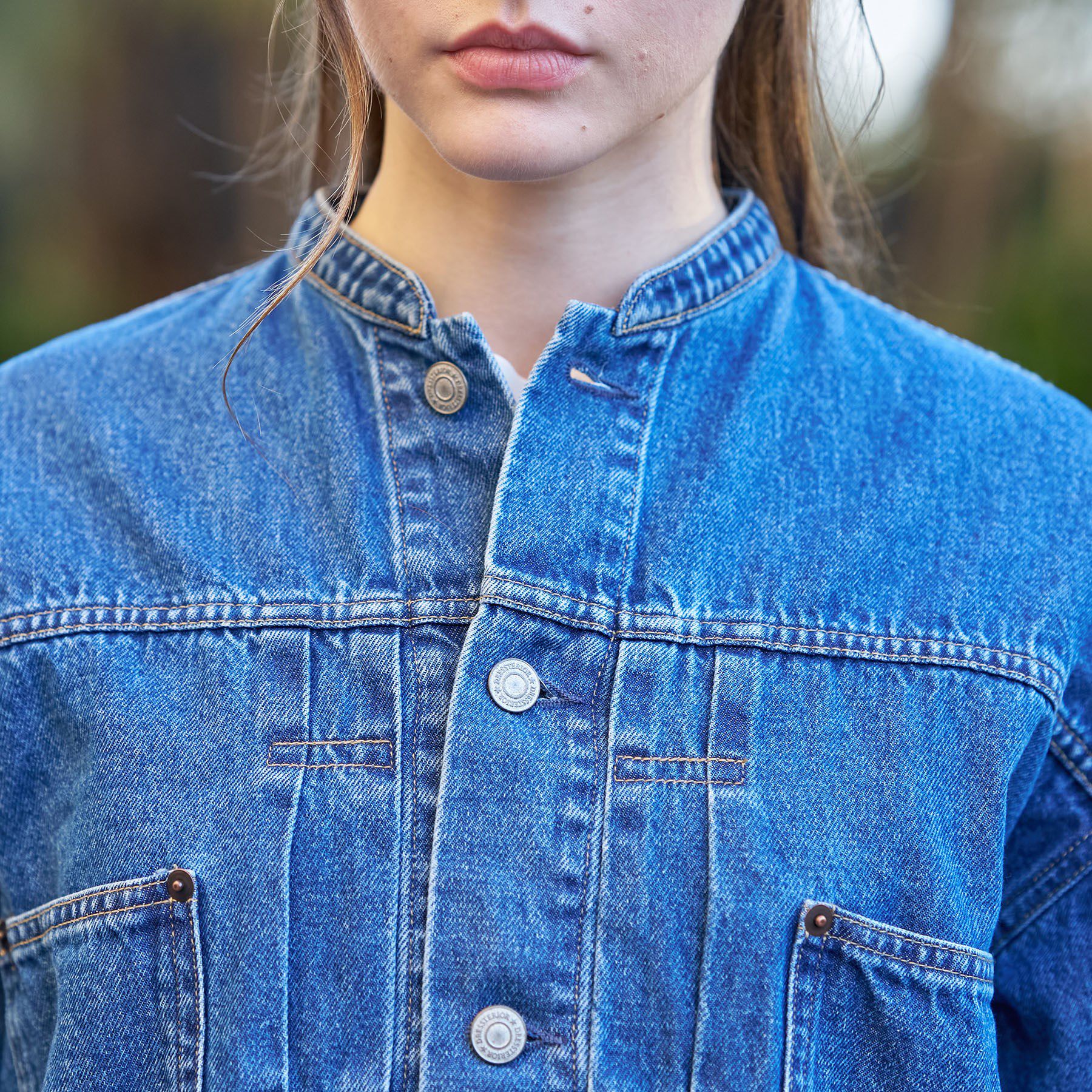 DRESSTERIOR「ヴィンテージバンドカラーGジャン」|デニムジャケット|