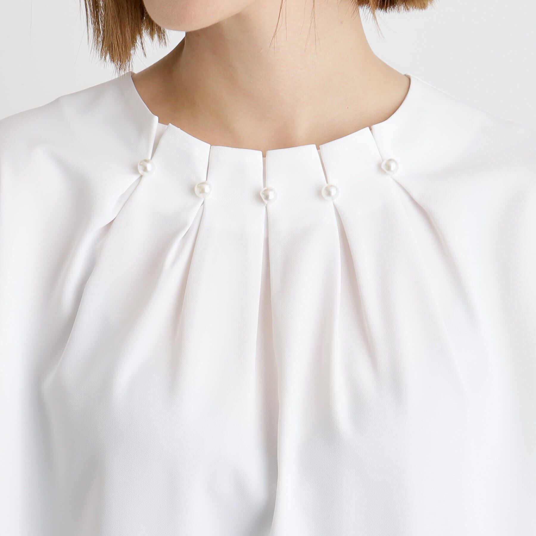 grove「パール調タックブラウス」|シャツ・ブラウス|