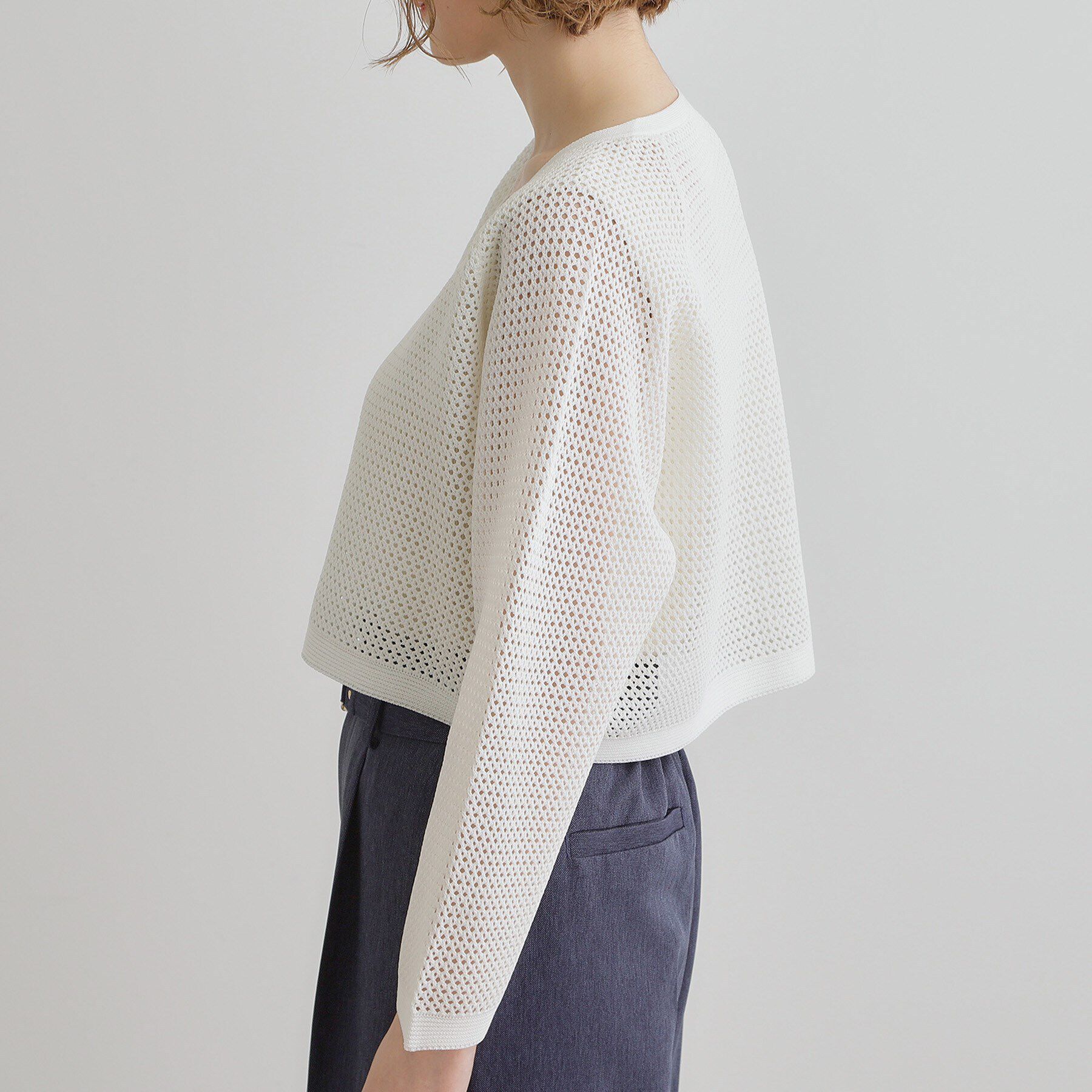 grove「ワイドスリーブメッシュカーディガン」|カーディガン|