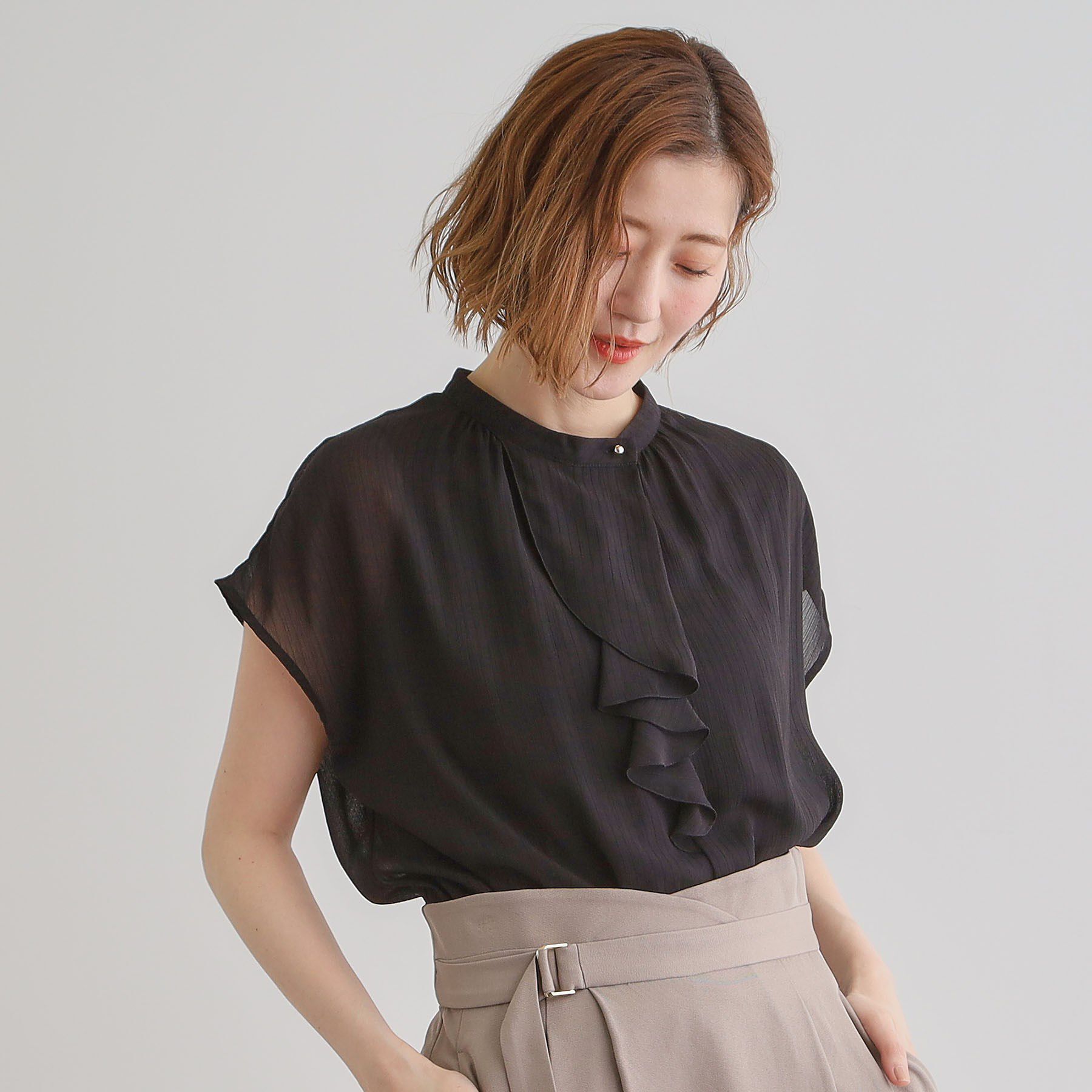 grove「フロントラッフルフリルブラウス」|シャツ・ブラウス|
