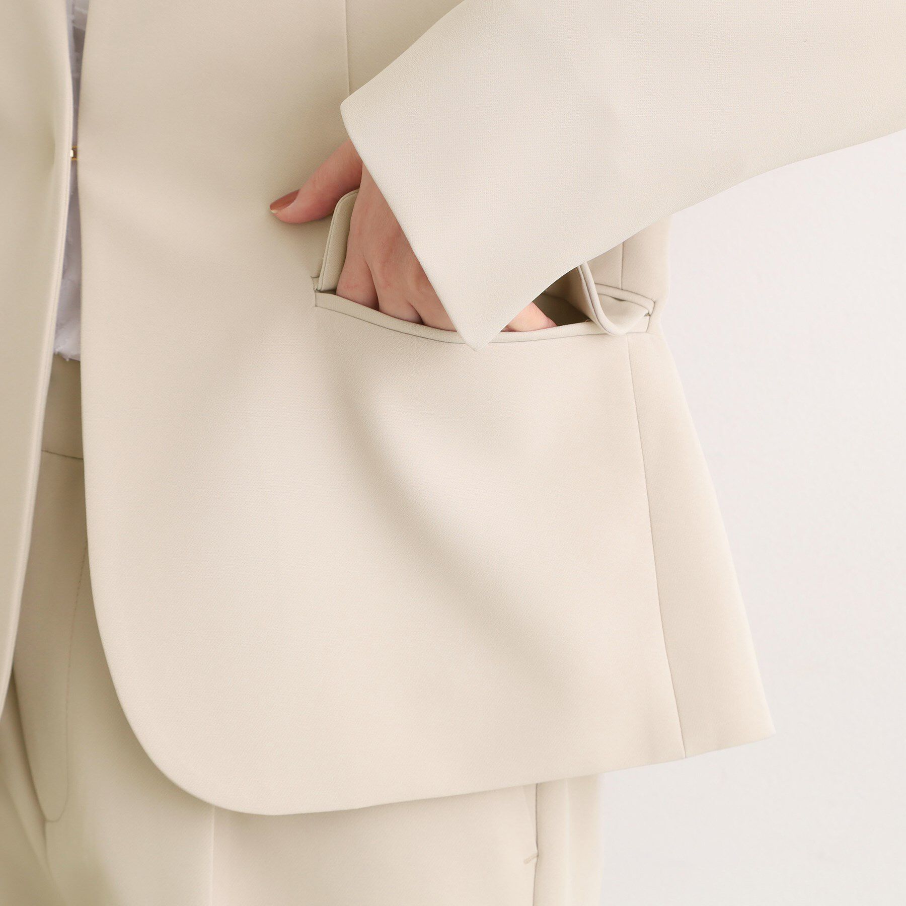 grove「【マシンウォッシュ／防シワ/SS-3L】ストレッチノーカラージャケット」|ノーカラージャケット|