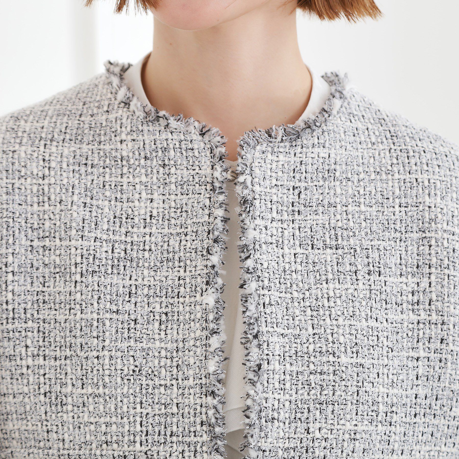 grove「【ハレの日・通勤】着回しできる上品ツイードジャケット」|ノーカラージャケット|