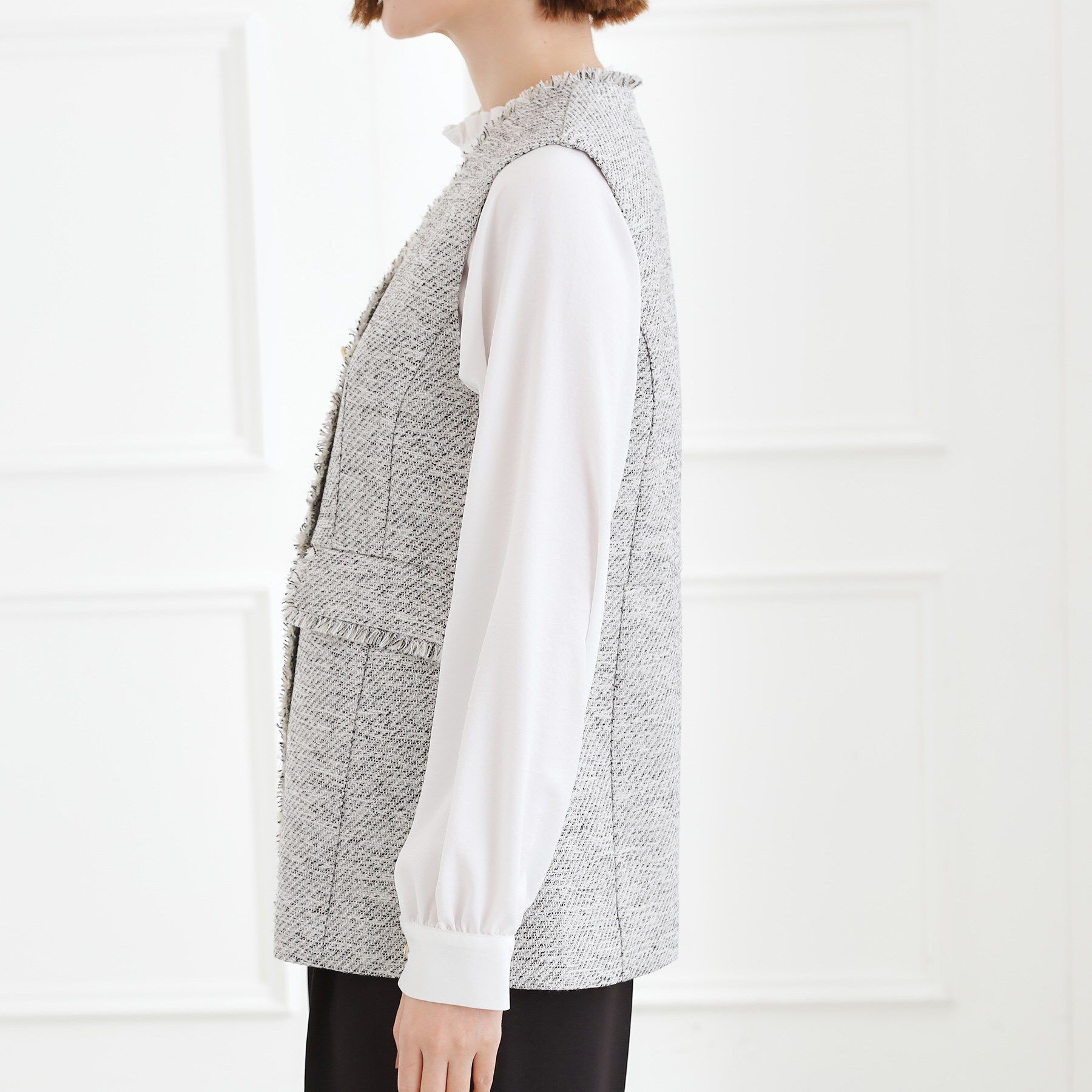 grove「【手洗いOK】ツイードペプラムジレ」|ベスト・ジレ|