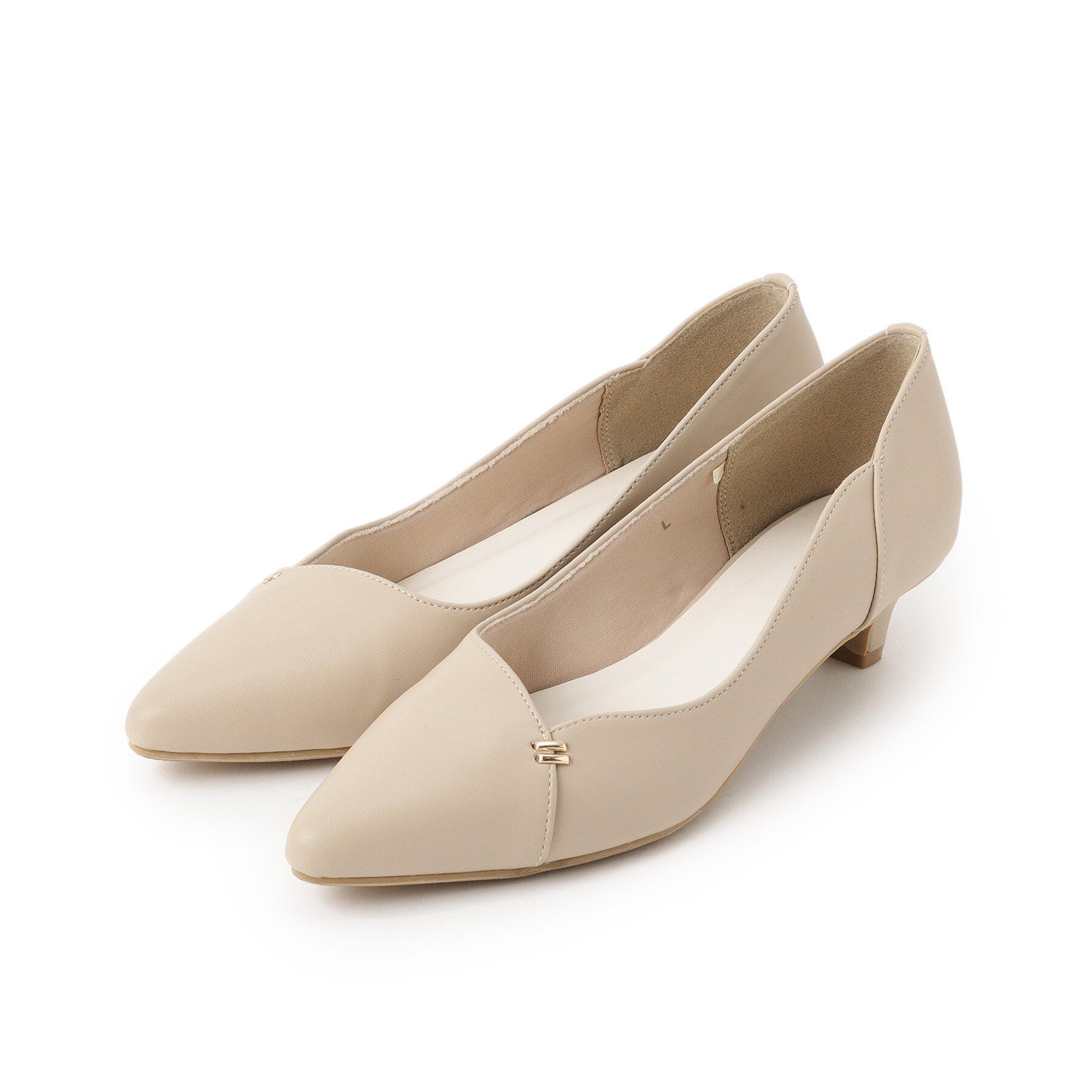 grove「Vカッティングメタルポイントパンプス」|パンプス|ライトベージュ(05