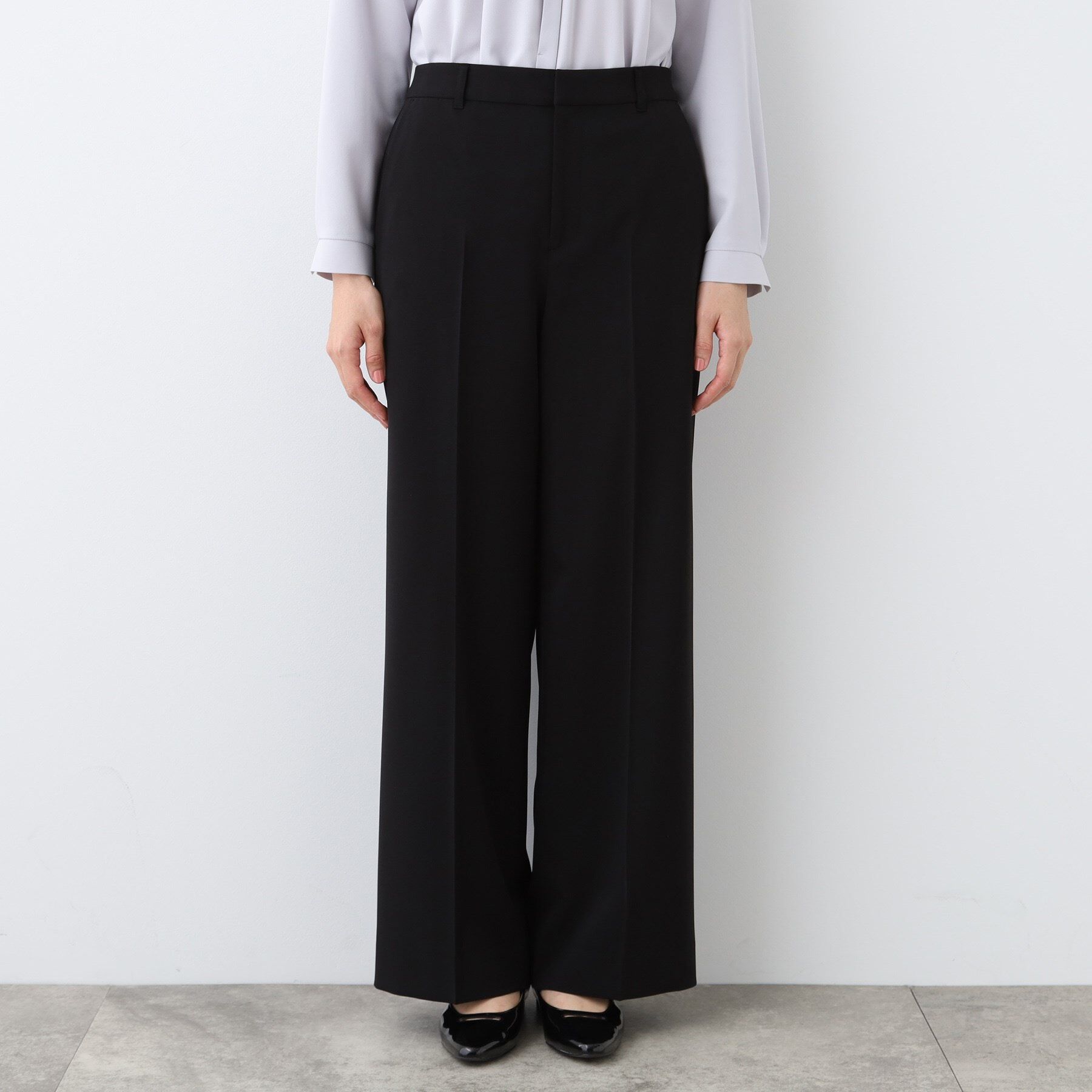 INDIVI「【洗える／UVケア／スーツ】ストレッチワイドパンツ」|スーツ|