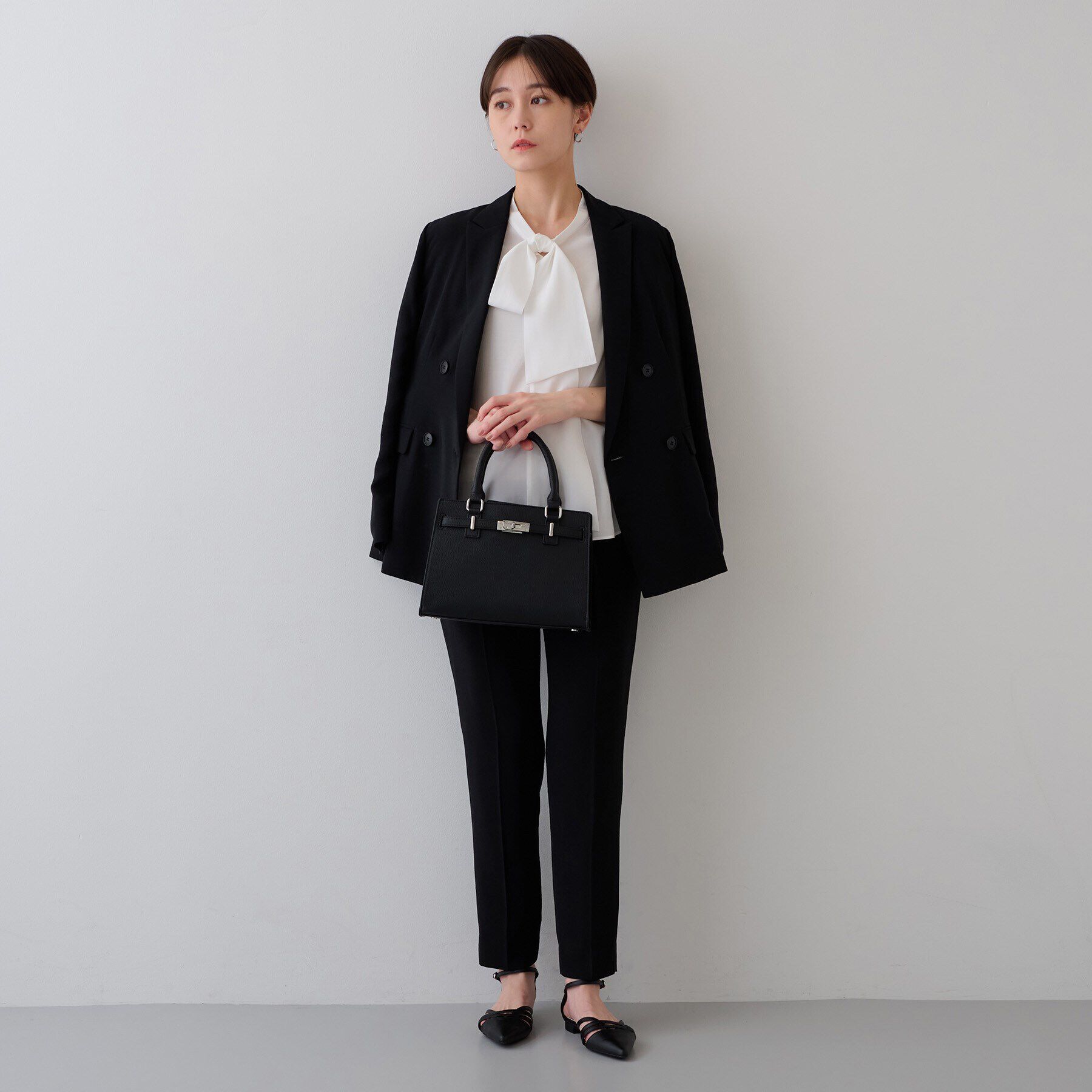 INDIVI「【2点セット／UVケア】ツイードジレ＆ボウタイブラウス カセット服」|その他|