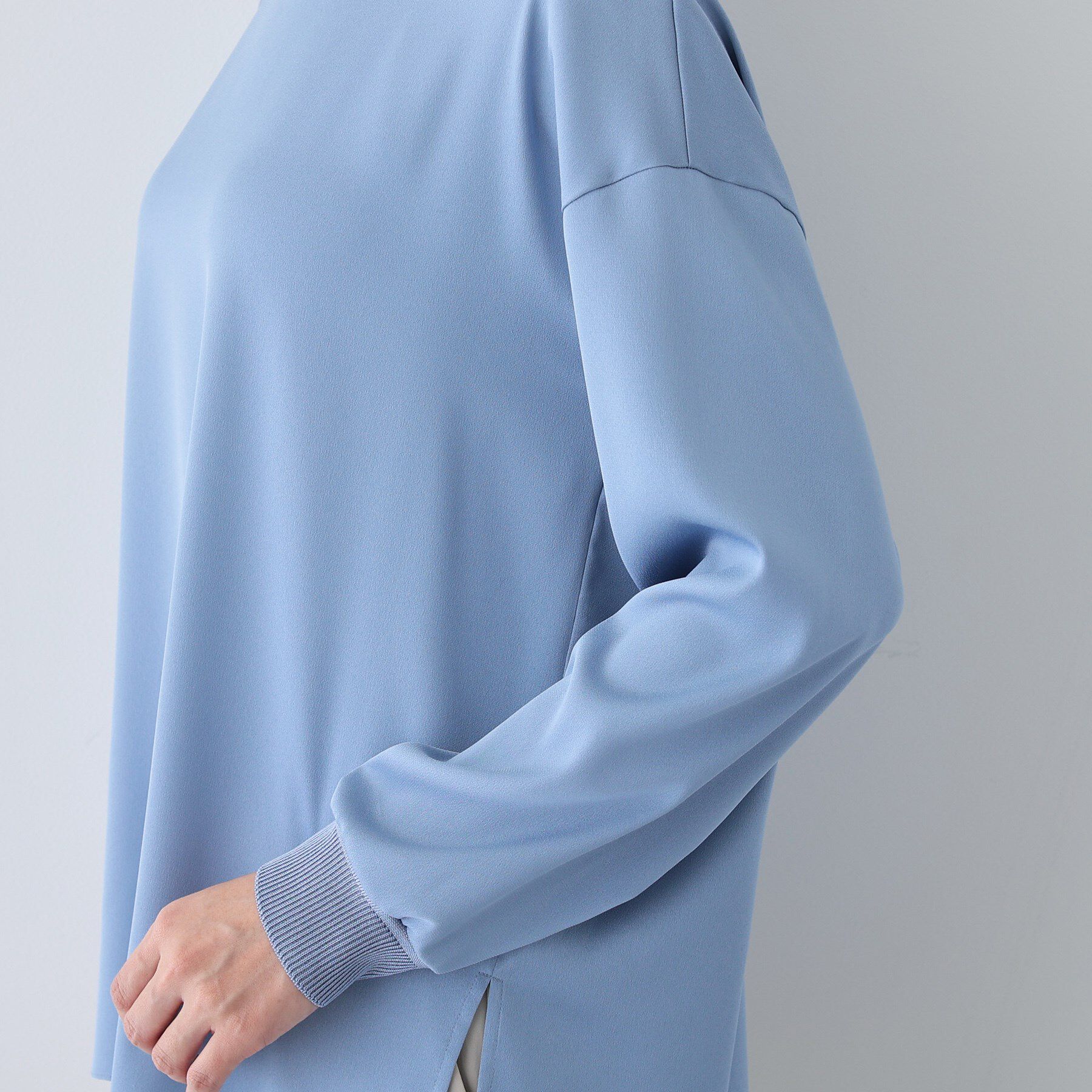 INDIVI「【洗える】異素材ドッキングトップス」|Tシャツ・カットソー|