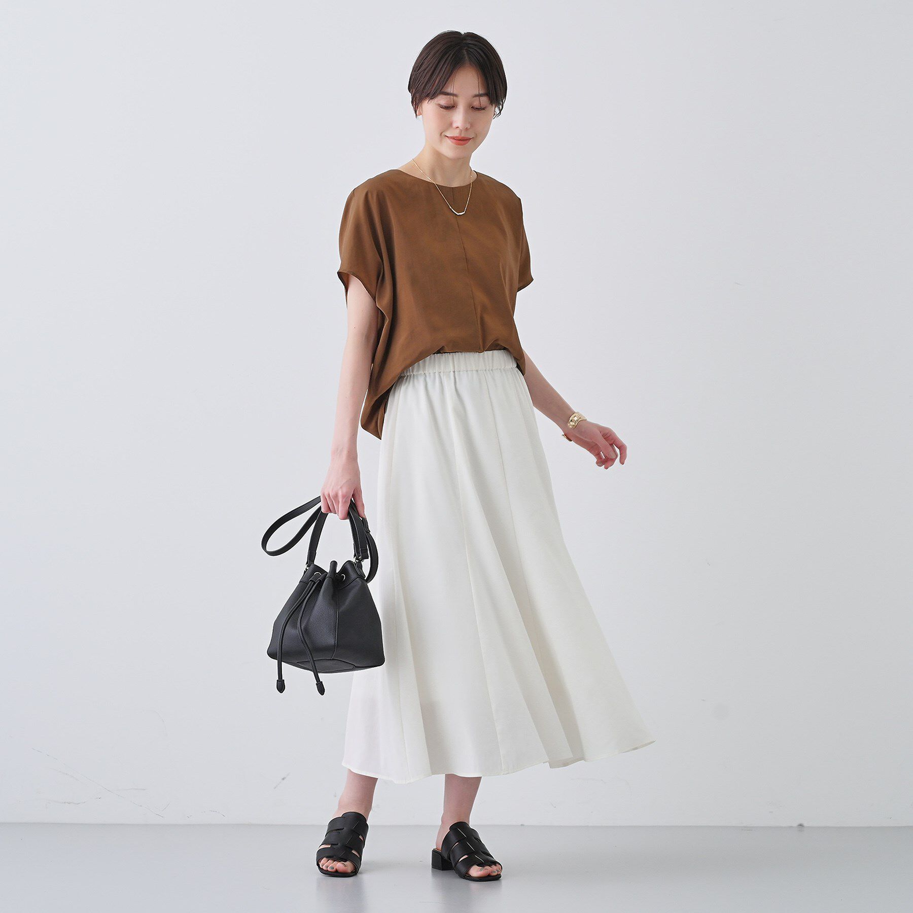 INDIVI「【通気性◎撥水／接触冷感／UVケア】ナローフレアスカート」|スカート|