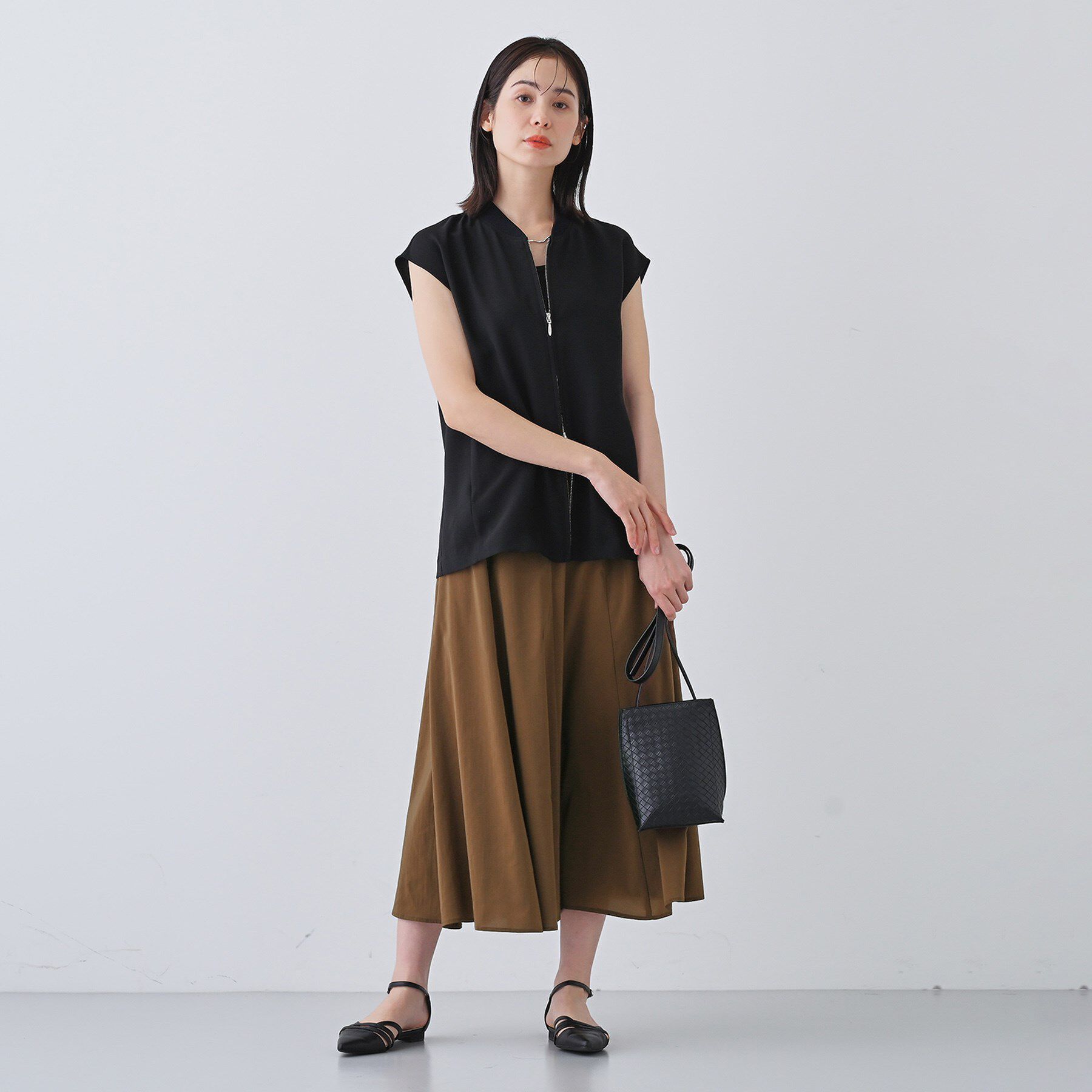 INDIVI「【通気性◎撥水／接触冷感／UVケア】ナローフレアスカート」|スカート|