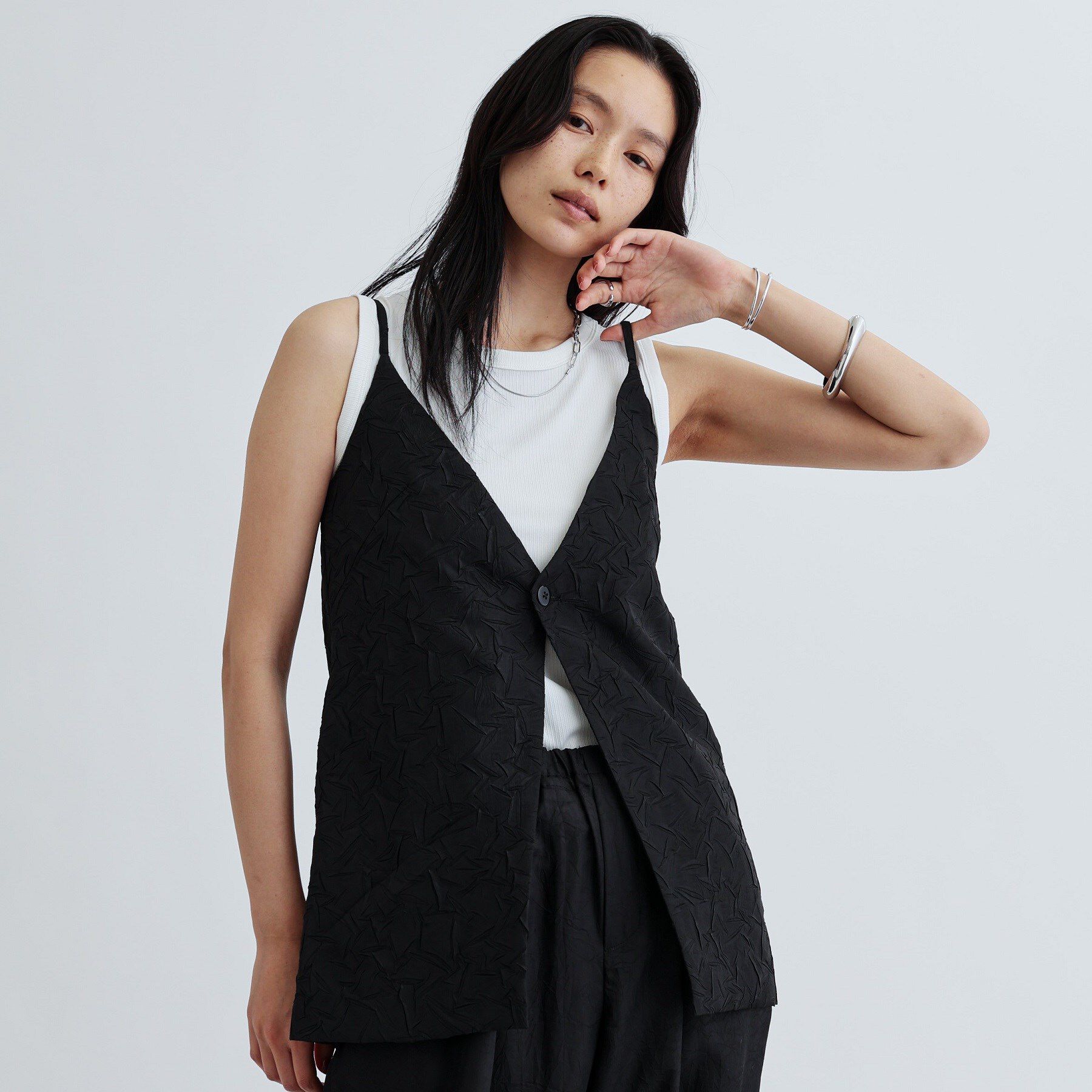 GALLEST「キャミソールジレ」|ベスト・ジレ|ブラック(019)