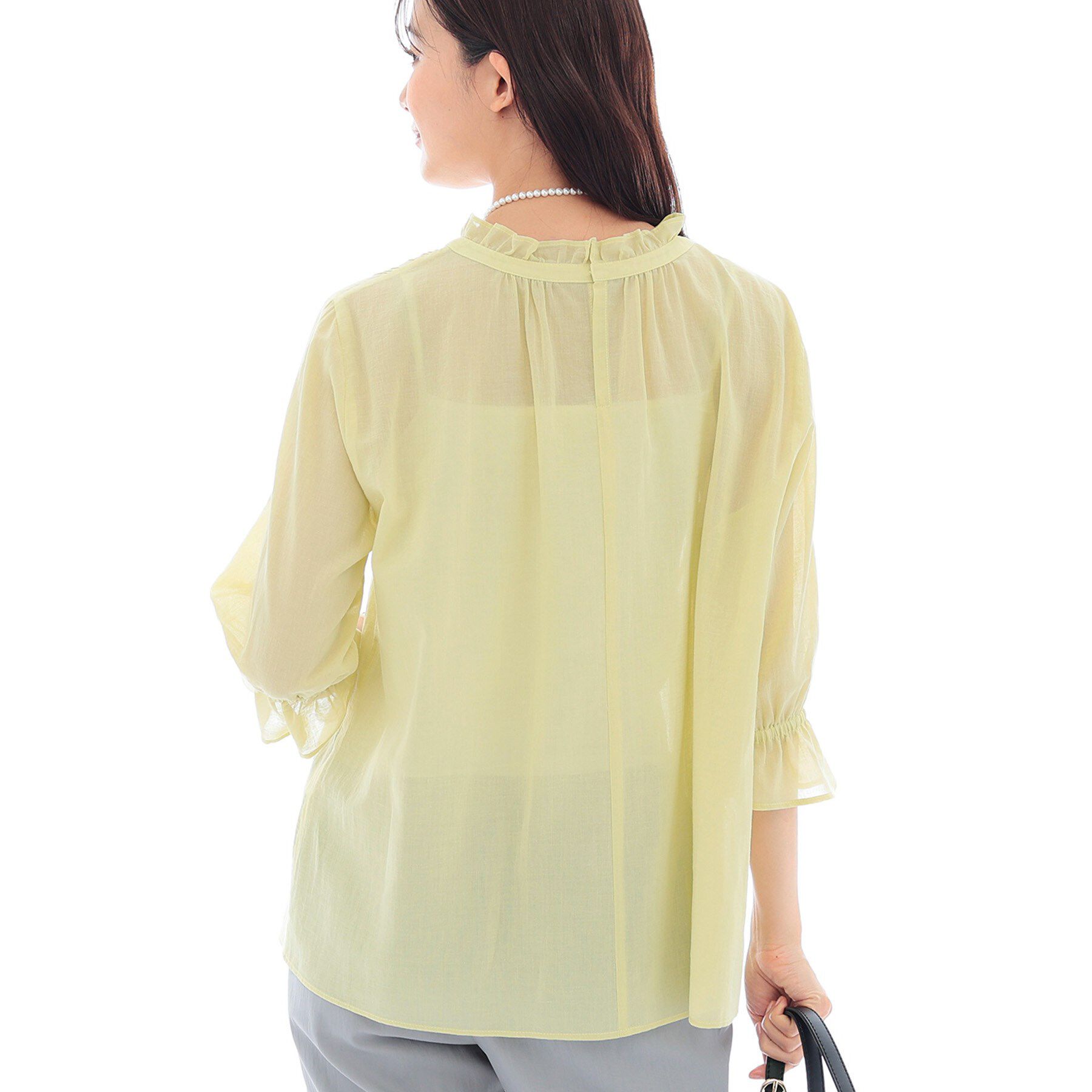 INDIVI「【洗える/コットン】ピンタックシアーブラウス」|シャツ・ブラウス|