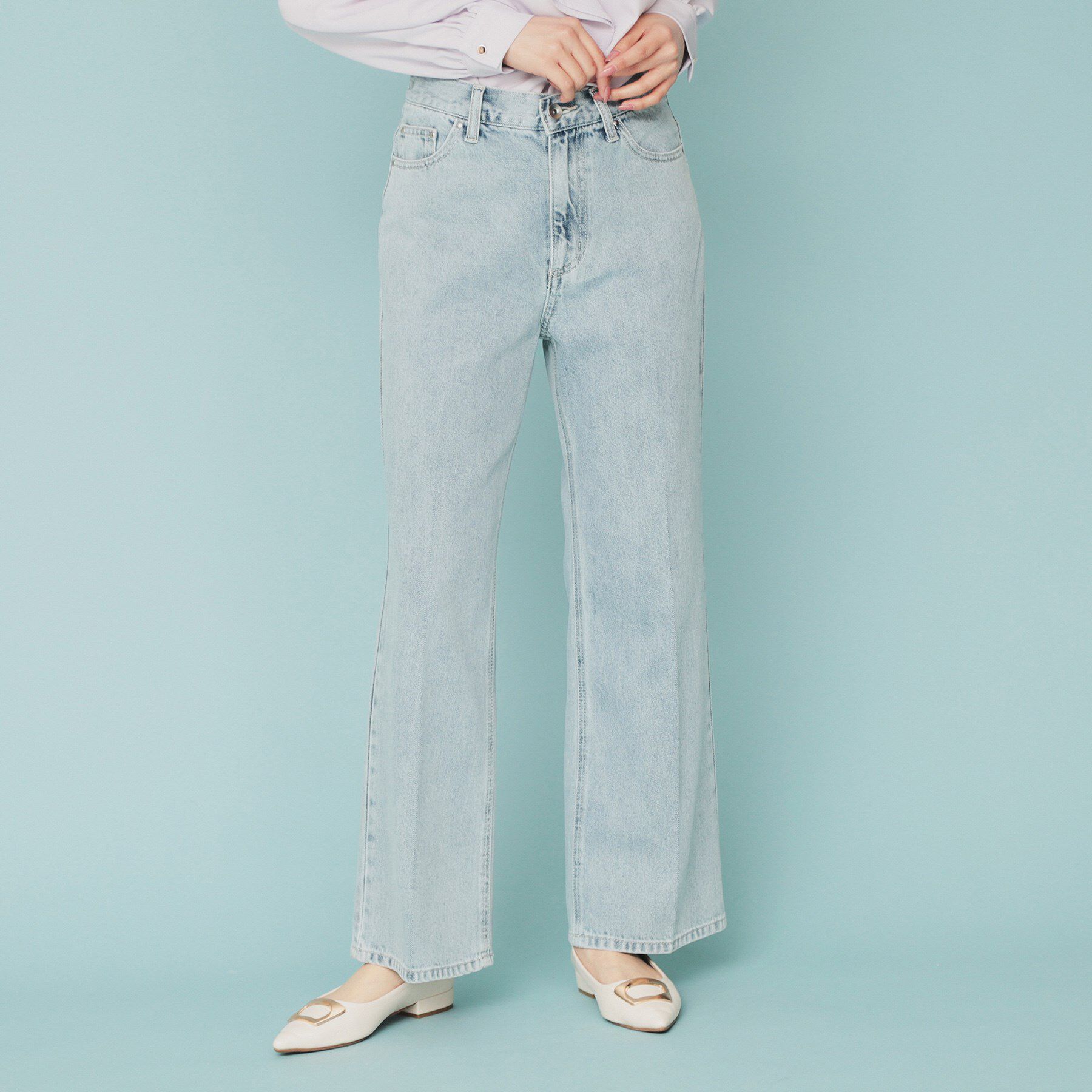 index「《丈が選べる》ストレートデニムパンツ【洗濯機洗い可】」|その他|ブルー(091)