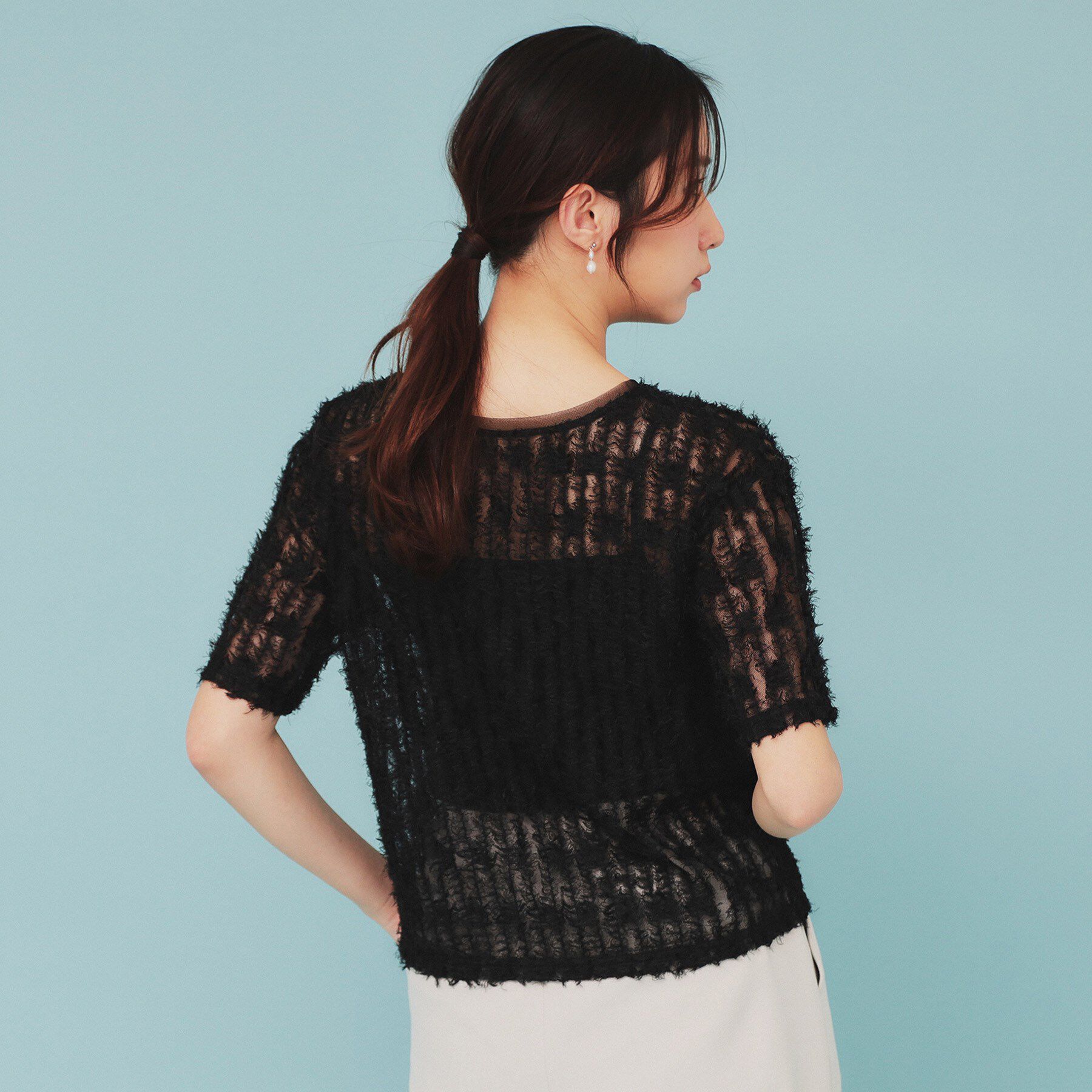 index「チュールフリンジシアートップス【洗える】」|Tシャツ・カットソー|