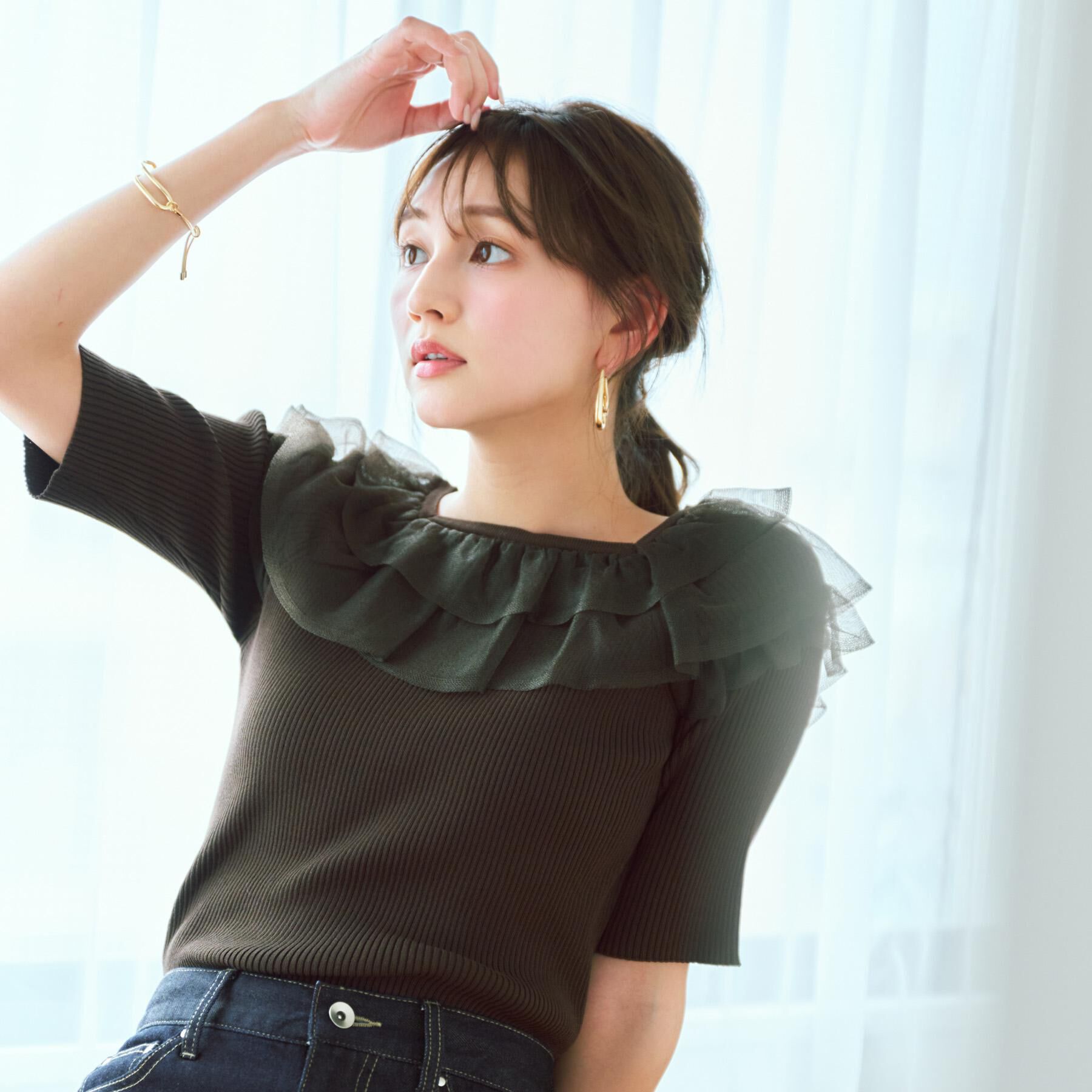 index「シアーラメフリルニット【洗濯機洗い可】」|ニット・セーター|