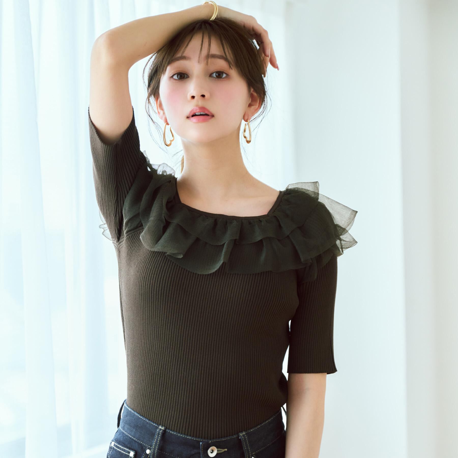 index「シアーラメフリルニット【洗濯機洗い可】」|ニット・セーター|