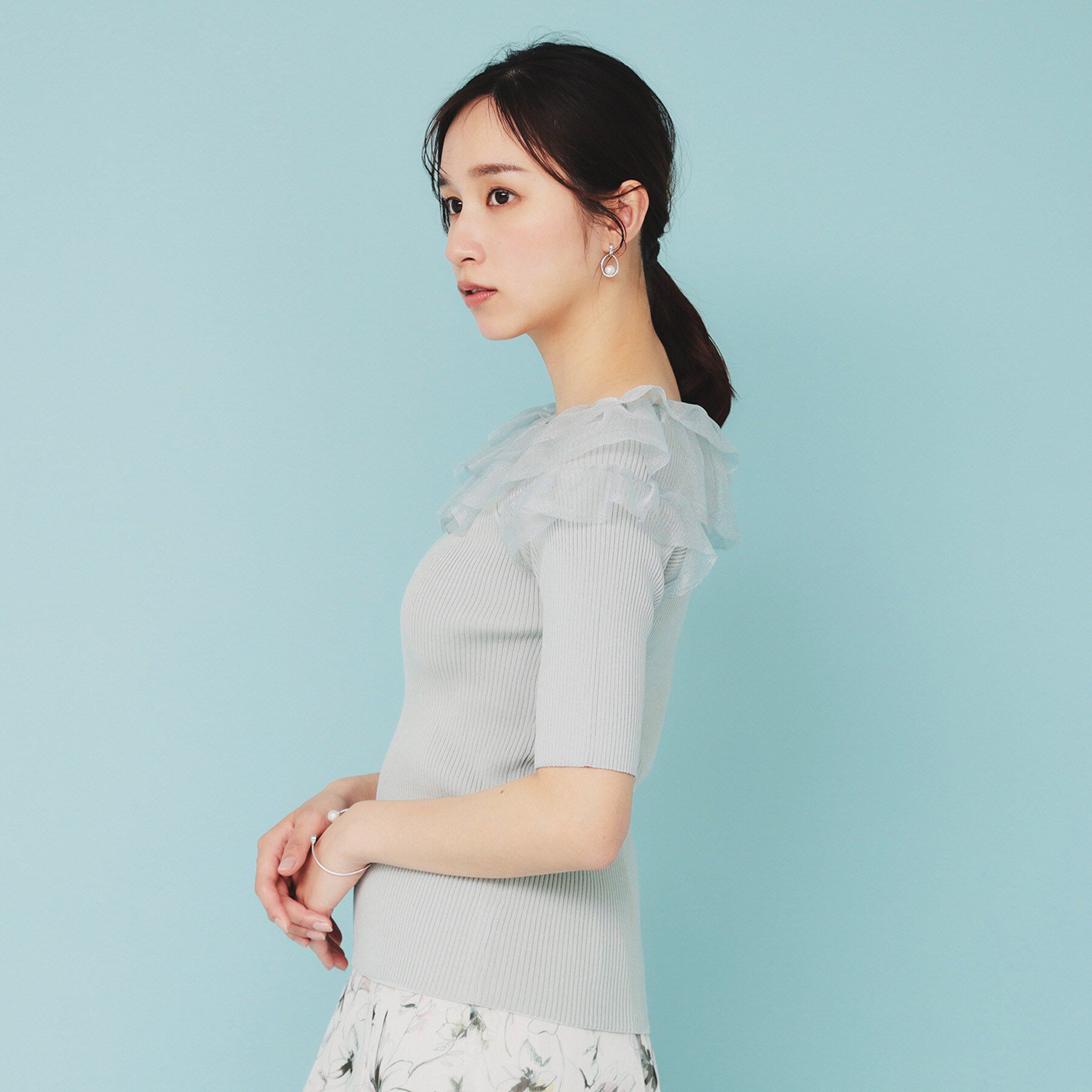 index「シアーラメフリルニット【洗濯機洗い可】」|ニット・セーター|