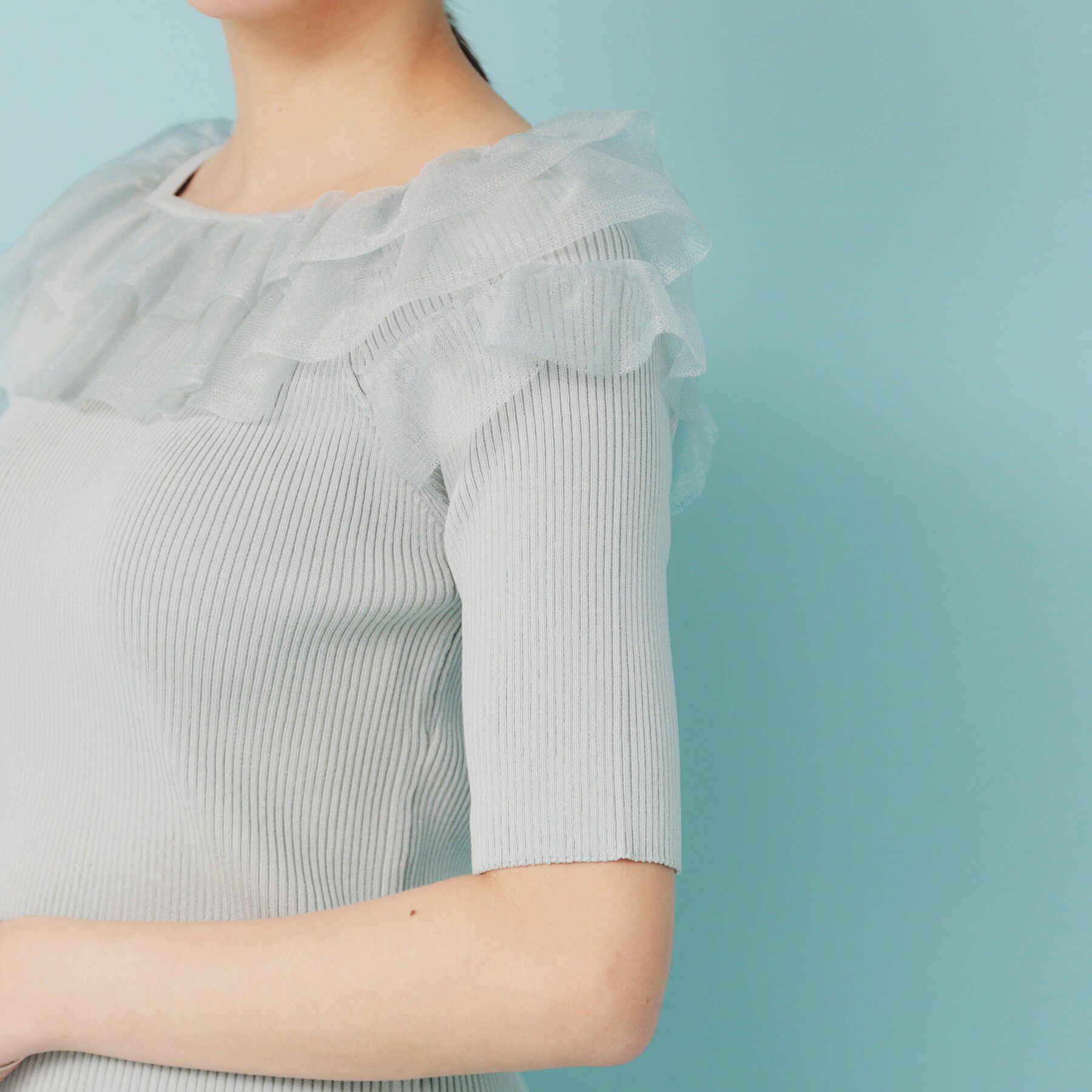 index「シアーラメフリルニット【洗濯機洗い可】」|ニット・セーター|