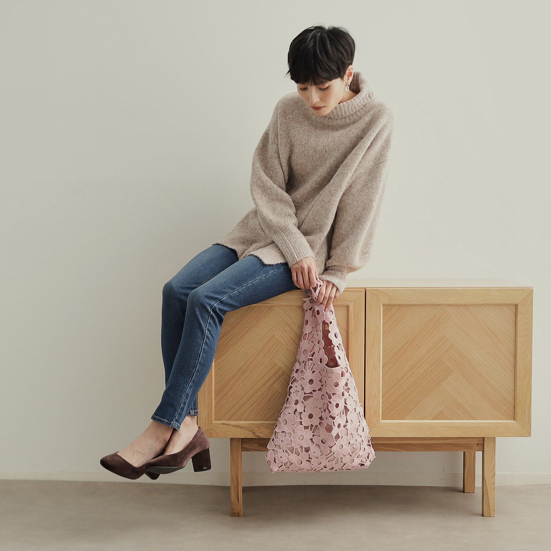 OPAQUE.CLIP「フラワーレーストートバッグ」|トートバッグ|